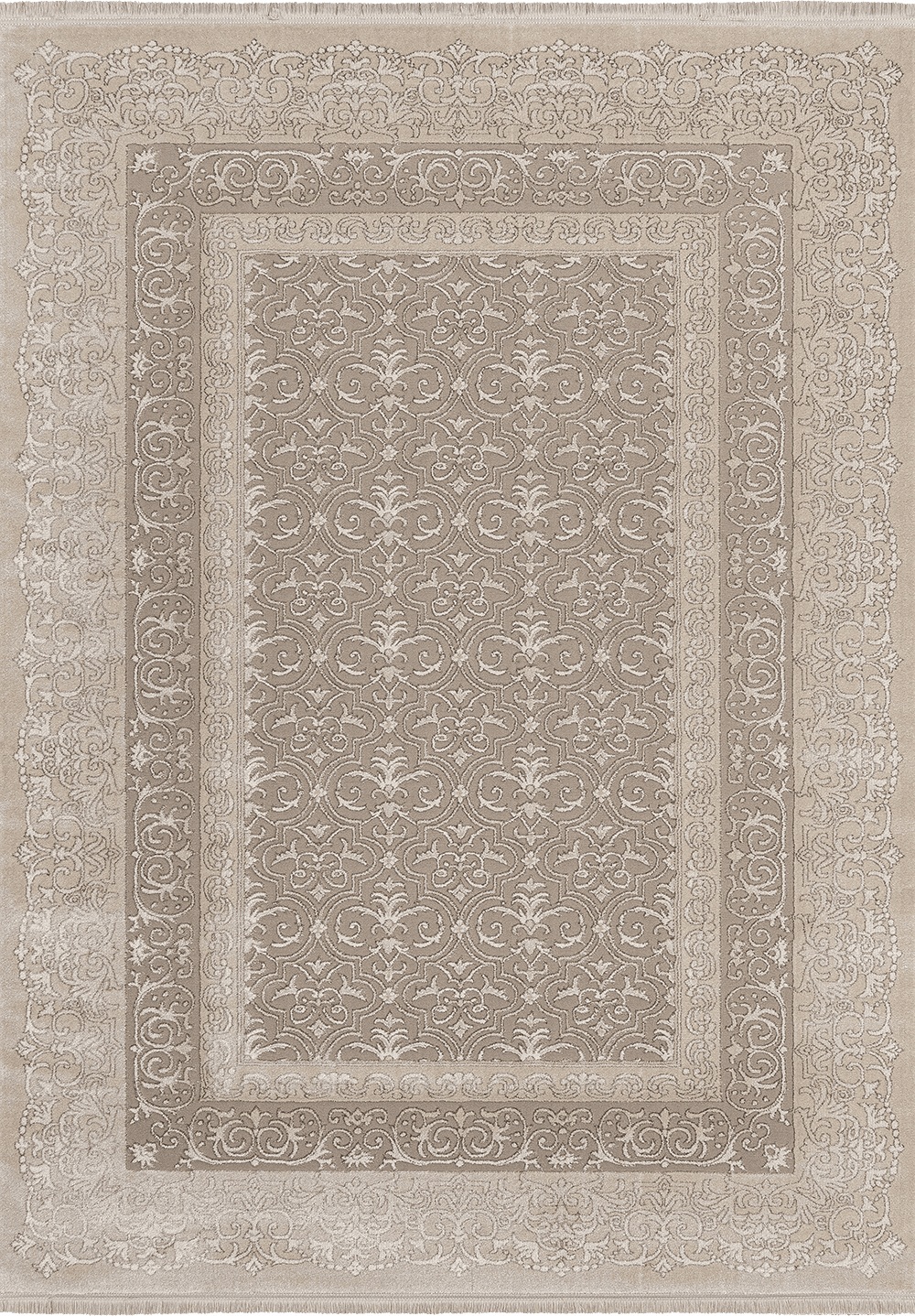 Astana Floral Border Beige Rug