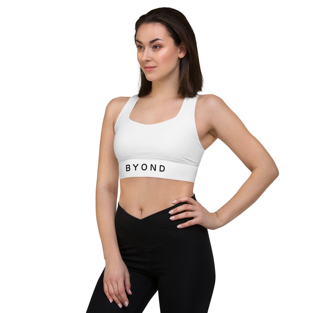 BYOND White Longline sports bra — B G I N