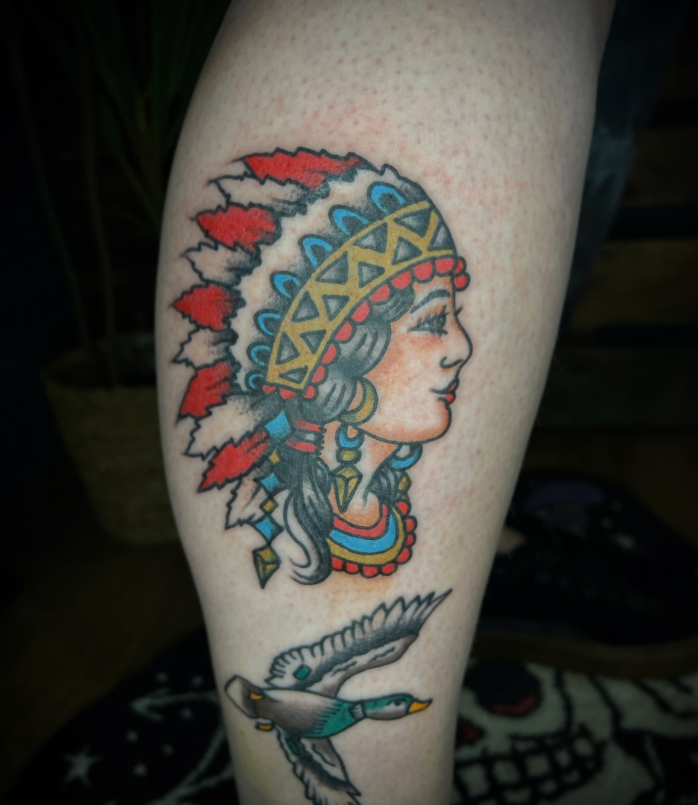 Native American girl head from my flash based on an old design, thanks Norman. 
-
-
-
-
-
-
-
-
-
-
-
-
-
#traditionaltattoos #traditionaltattoo #tradtattoo #oldschooltattoo #staffordshiretattoo #staffordshire #stokeontrent #stokeontrenttattoo #newca