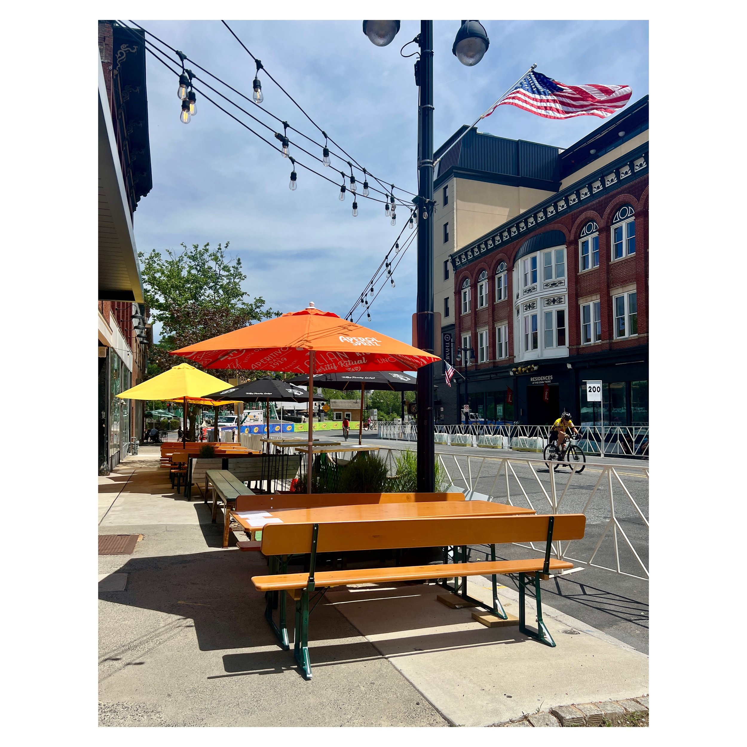 Cheers to the holiday weekend! We have a lineup of special stuff happening, including this pop-up beer garden for the Easton Twilight Criterium (only a few trackside patio tables left; book on Resy). Tables still available for regular indoor dinner s