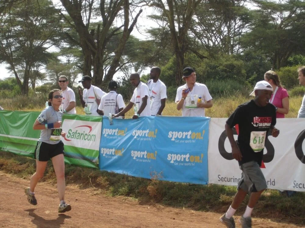 Like all other Endurance runners, Maggie (left) keeps up with international and Kenyan competitors at Safaricom Lewa Marathon in Kenya in June 2013