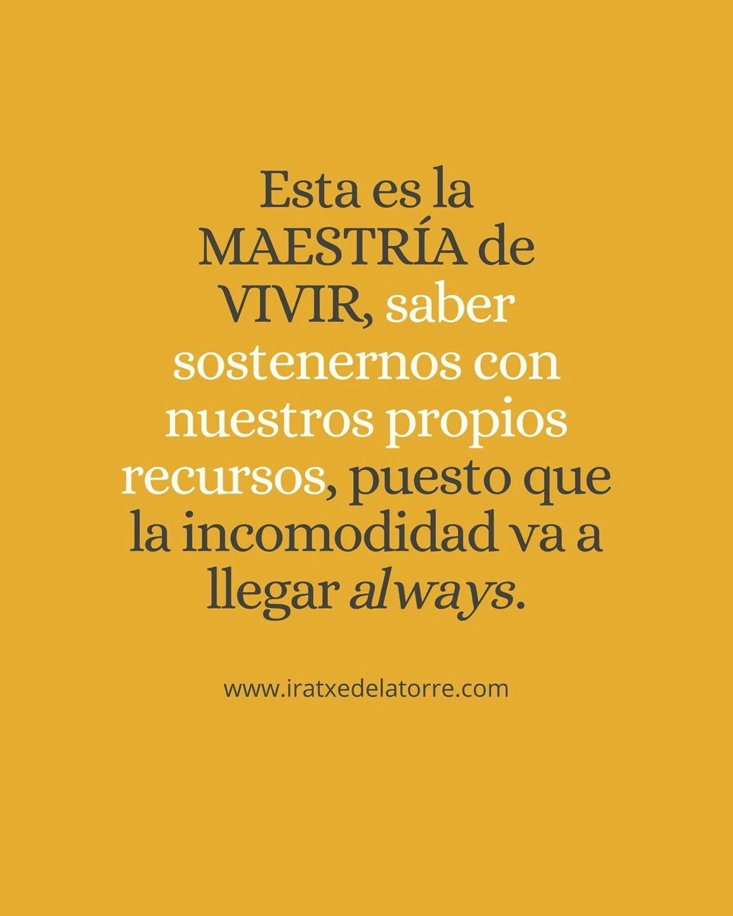 La incomodidad viene aunque no le invitemos, &iquest;te suena verdad? Profundizar en nosotras mismas es clave para saber sostenernos venga lo que venga. Para conocer nuestros recursos internos, y entrenarme en ellos o aprender los que potencian mi bi