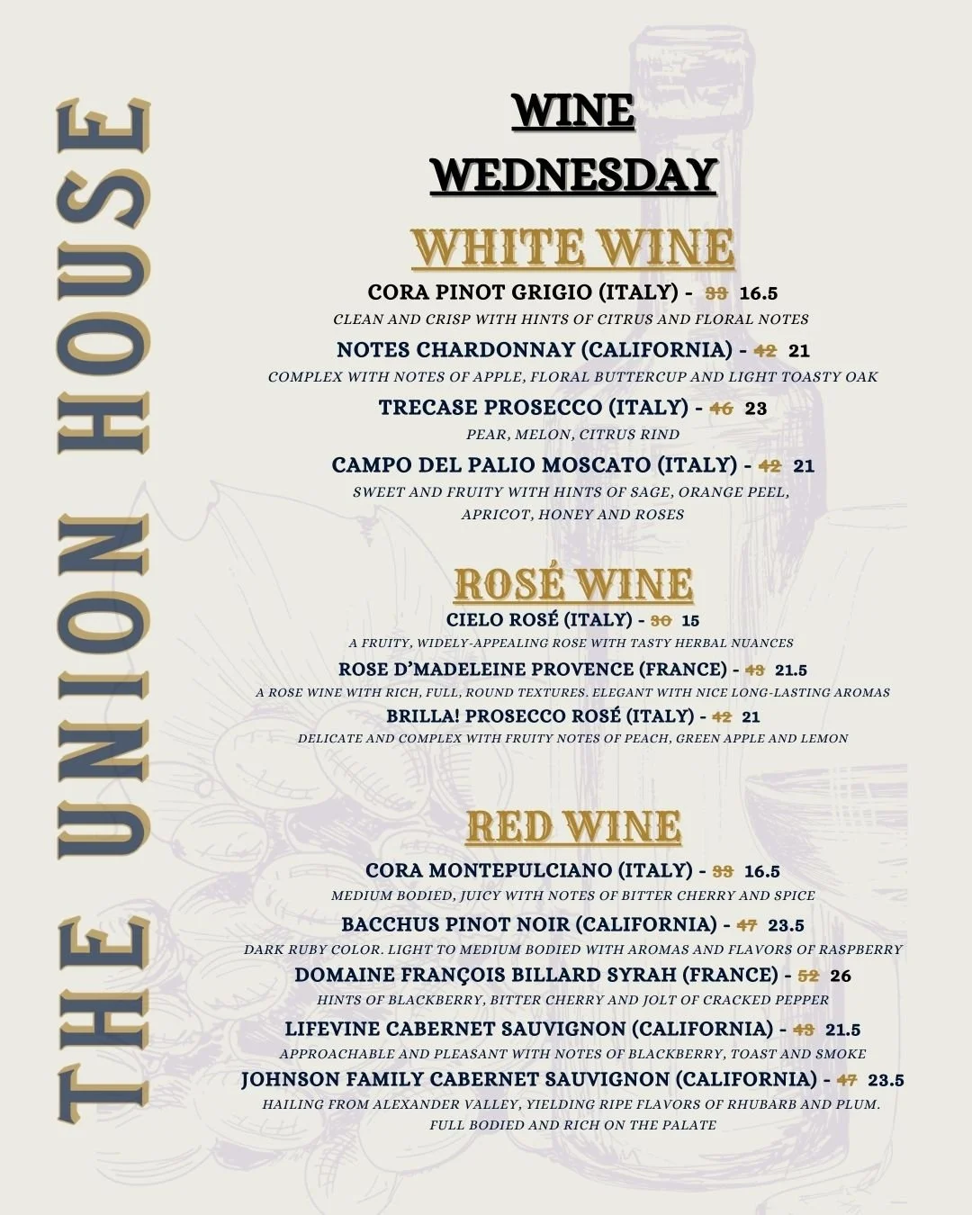 Wine Wednesday, 1/2 off bottles