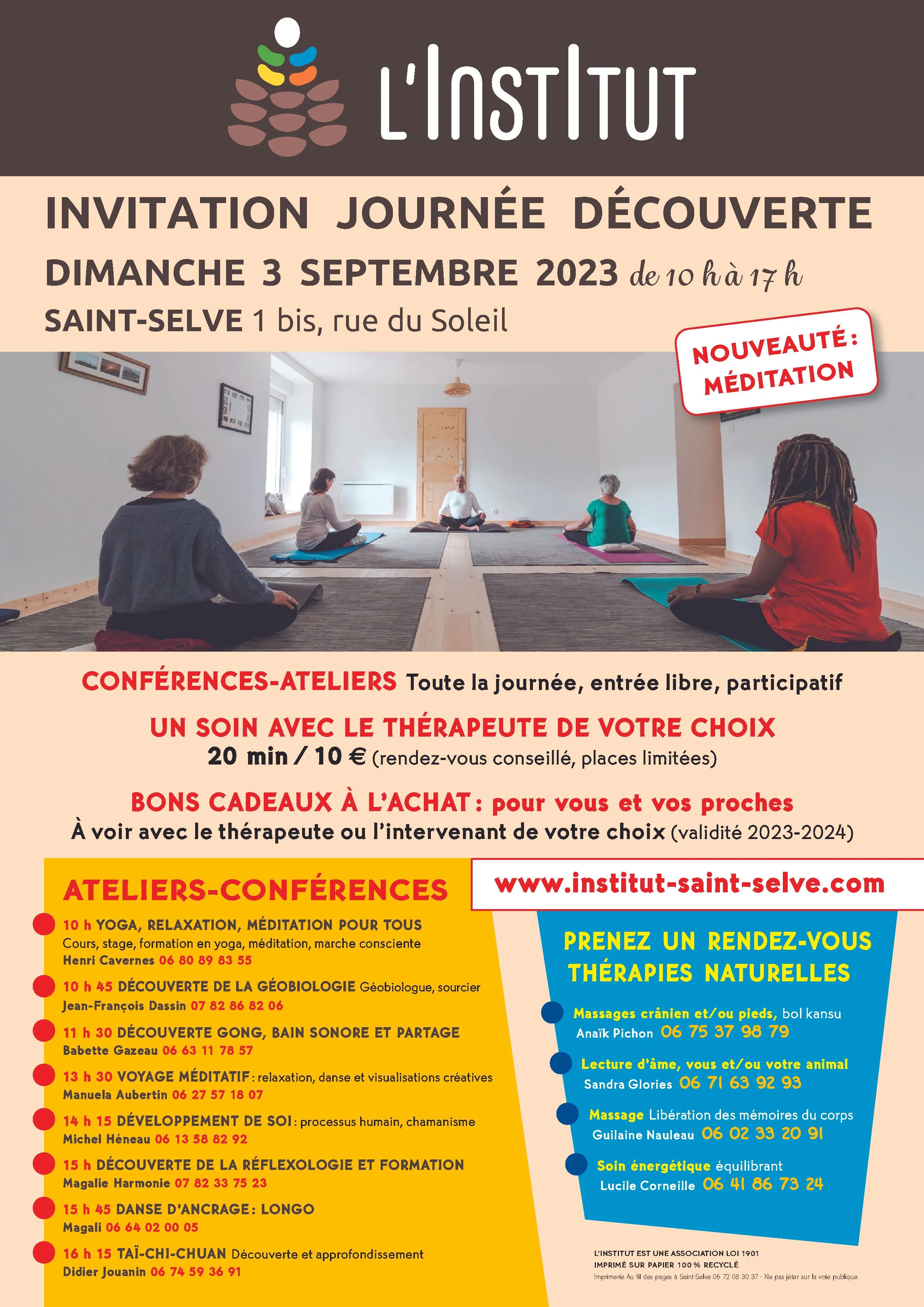 Journée découverte l’Institut St Selve le dimanche 3 septembre pour tous