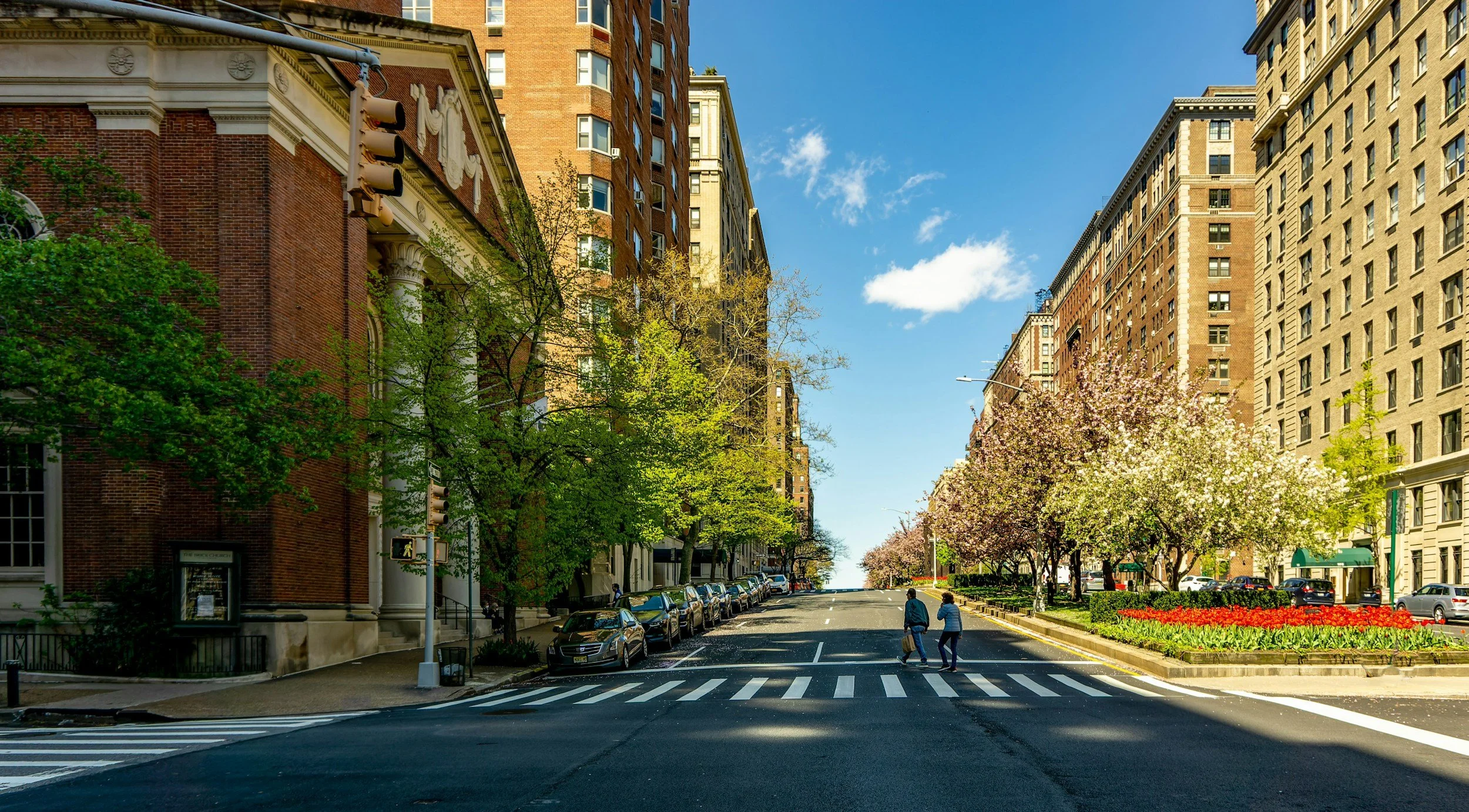 Residential street in the Upper East Side neighborhood of Manhattan