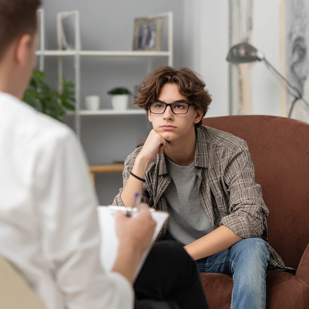 Teen in therapy session
