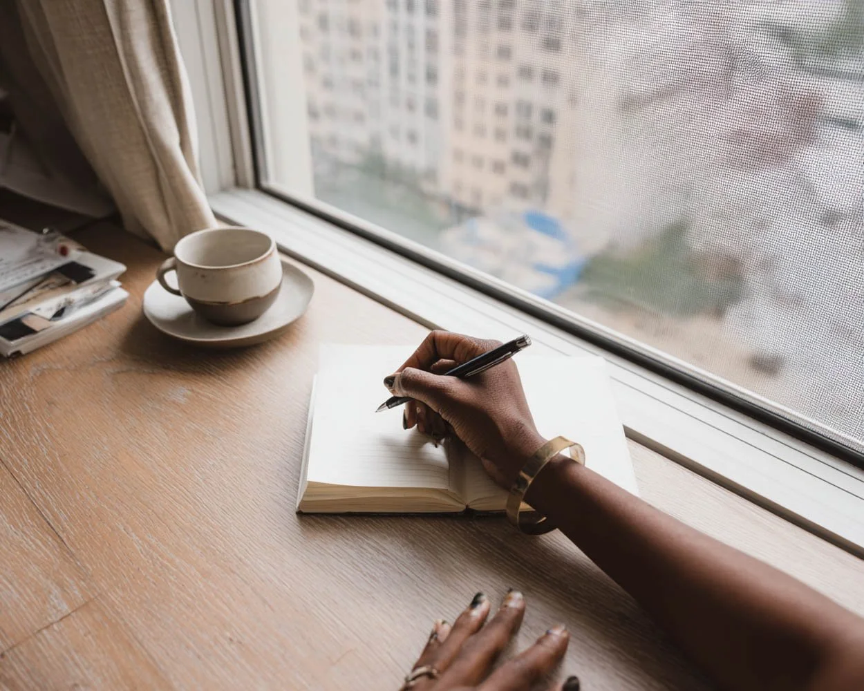 DBT skills practice including mindfulness and journaling exercises