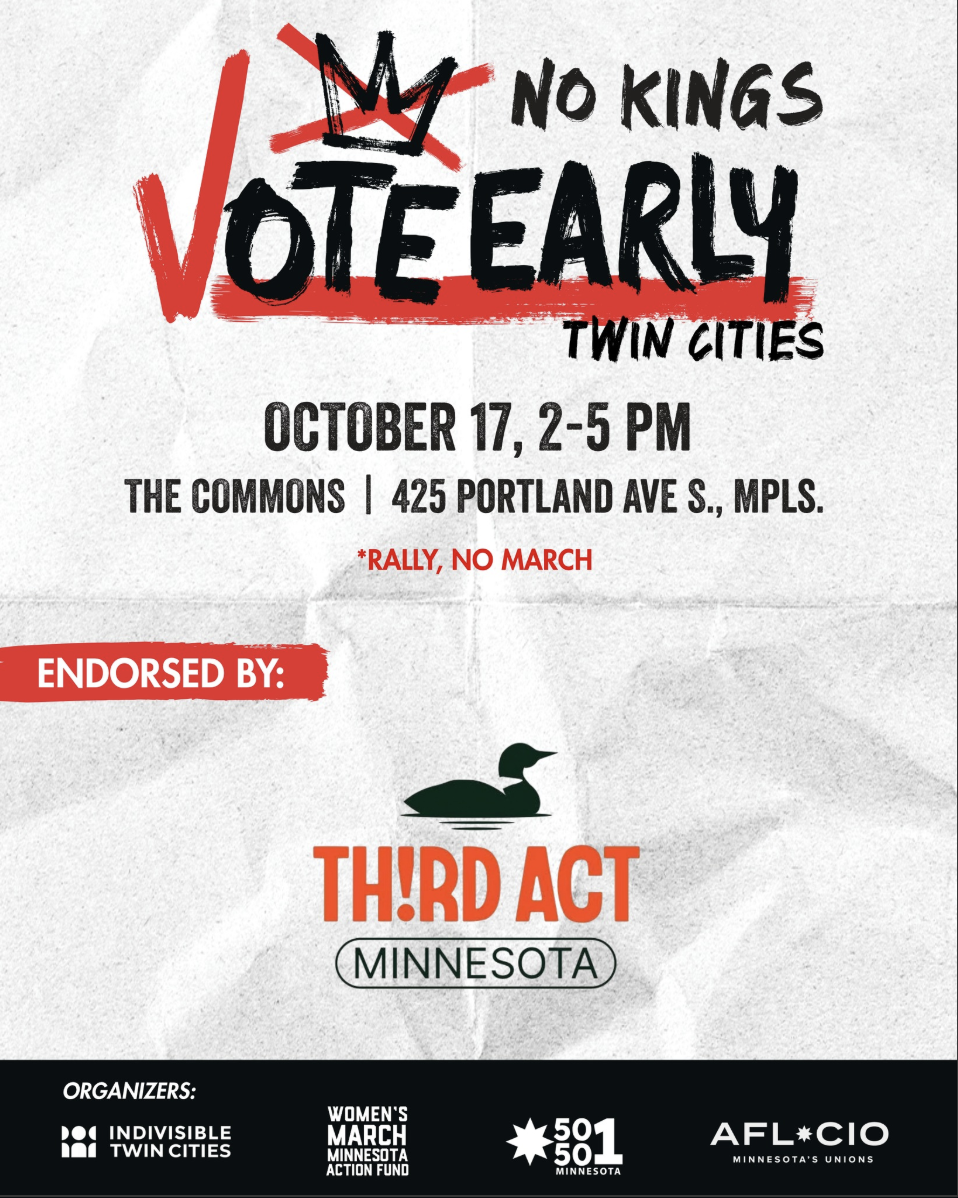 Saturday, October 17th - NO KINGS Vote Early Event @ The Commons