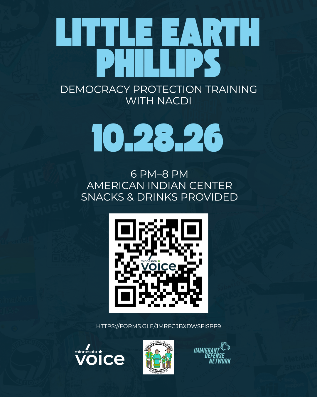Wednesday, October 28th - LITTLE EARTH/PHILLIPS - Democracy Protection Training (with NACDI)