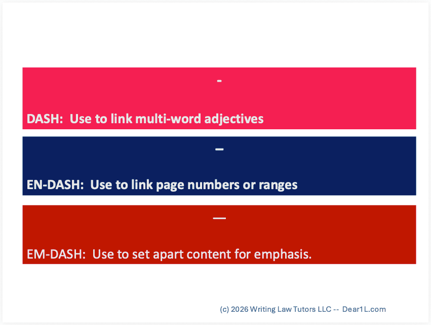 3 different types of dashes