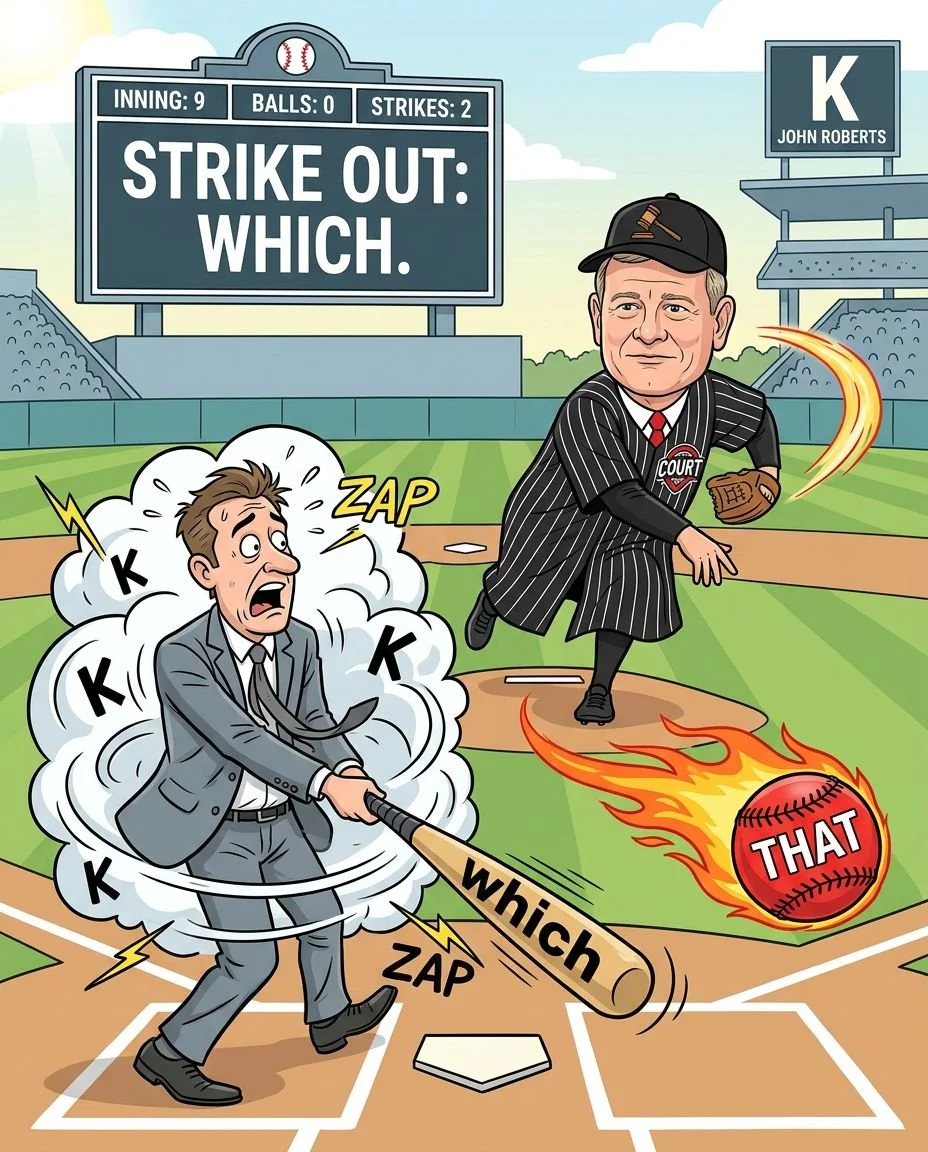 graphic of chief justice roberts in a baseball uniform