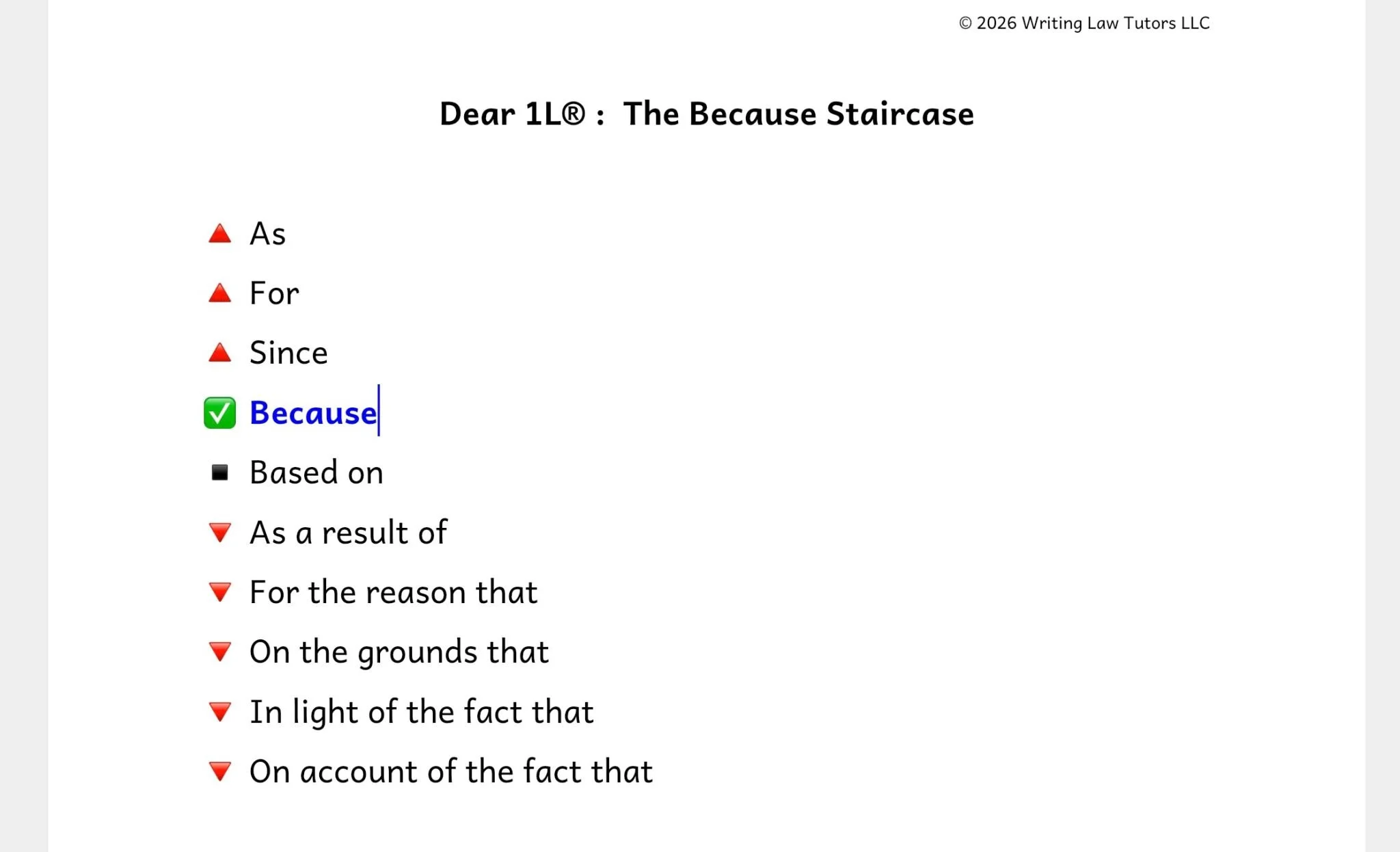1 right way & 9 wrong ways to say something CAUSED something in legal analysis