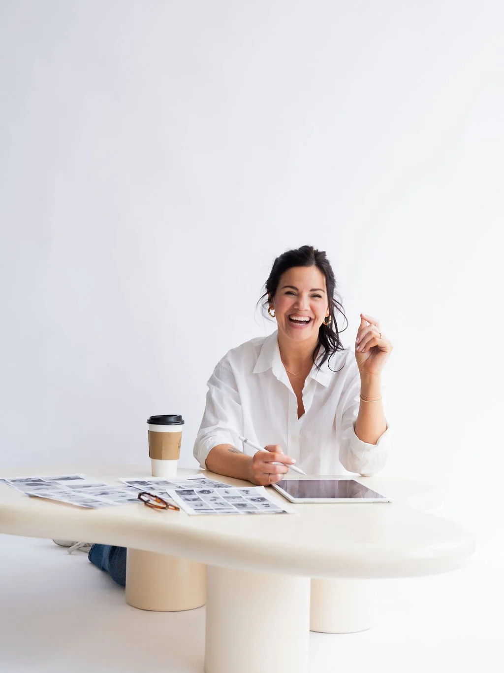 Katie Rollins So Good Designs woman white shirt by Jama Finney Photography