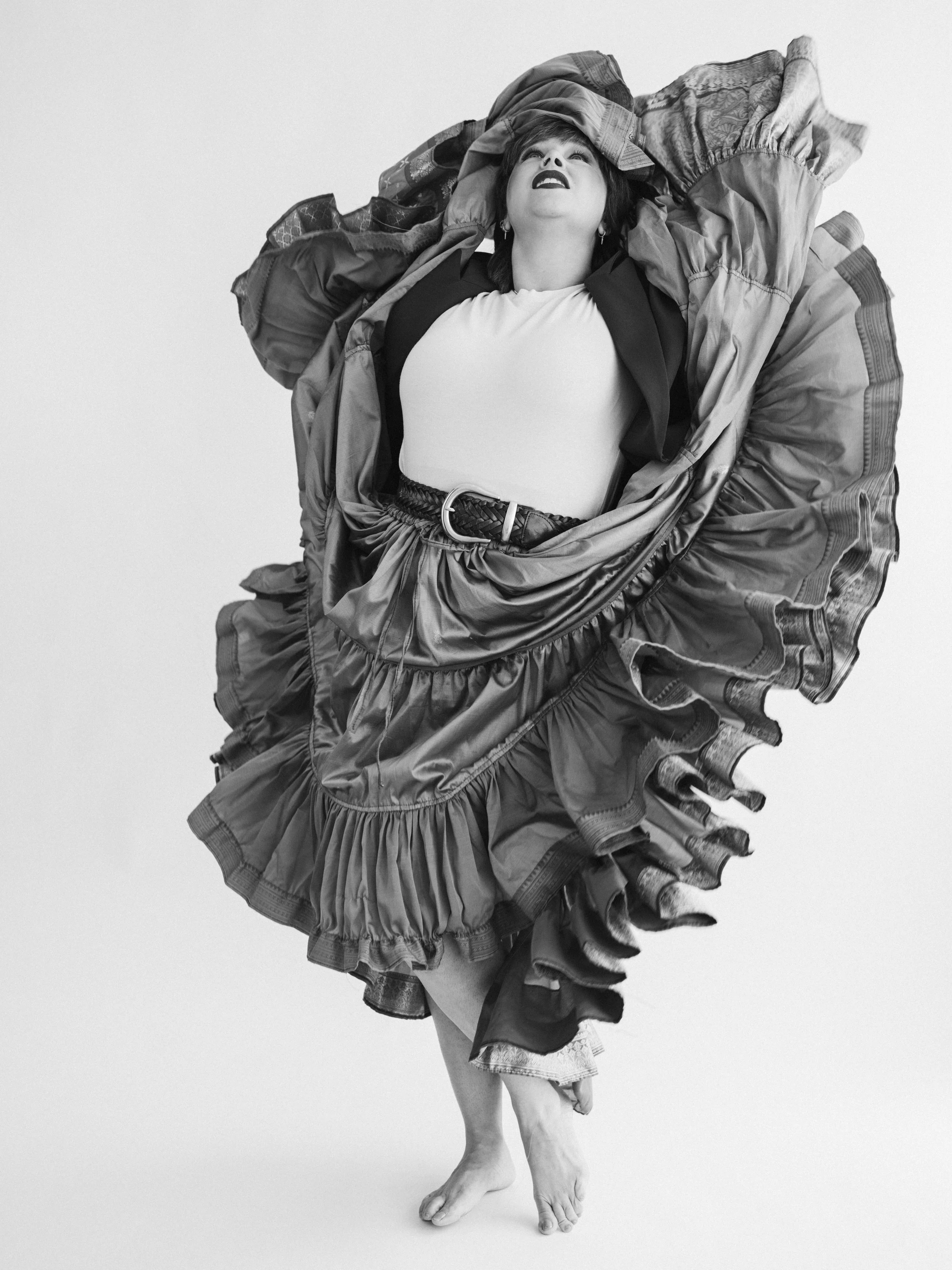 Kristyna Zaharek Personal Brand Photoshoot black and white skirt by Jama Finney Photography