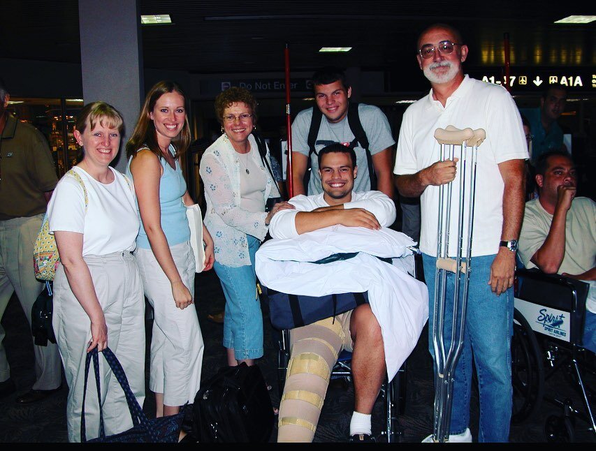 Happy Anniversary to my one and only @kfinney4 💕

Remembering this day 19 years ago when we acted as your entourage through the Ft. Myers airport, heading to our wedding on Captiva.  You in a full leg brace, smiling and laughing and breathtakingly h