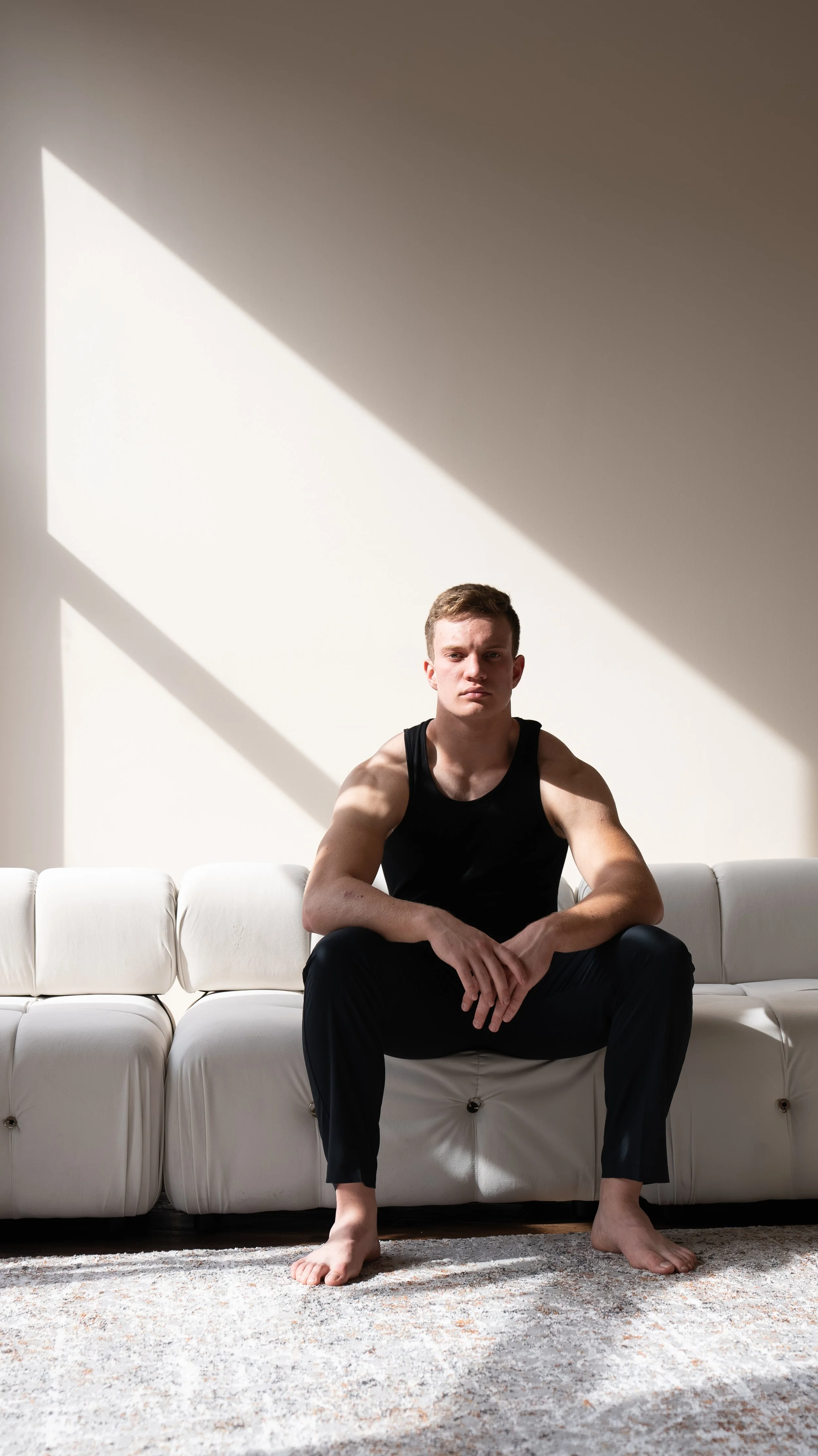 intimate black and white portrait