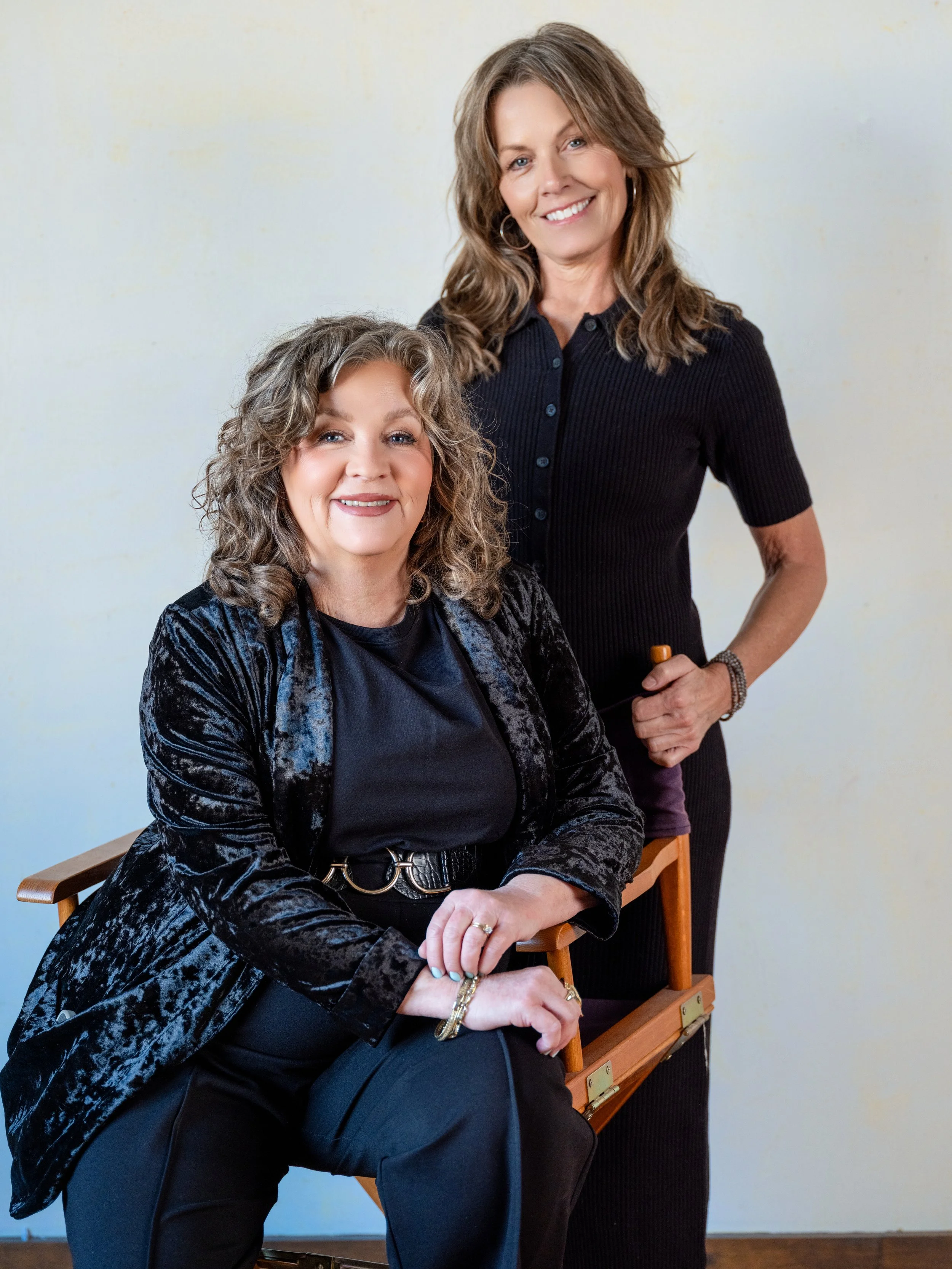 Editorial team branding portrait of The Beauty Patrol in a raw warehouse space at The Pointe in Louisville, Kentucky.