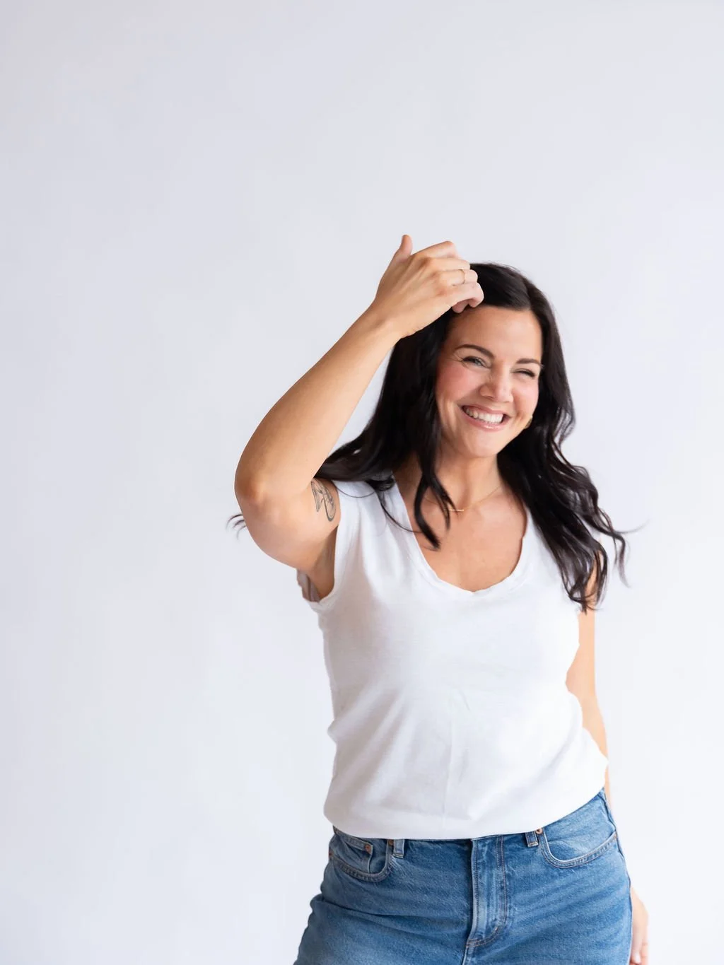 Katie Rollins So Good Designs woman white shirt by Jama Finney Photography