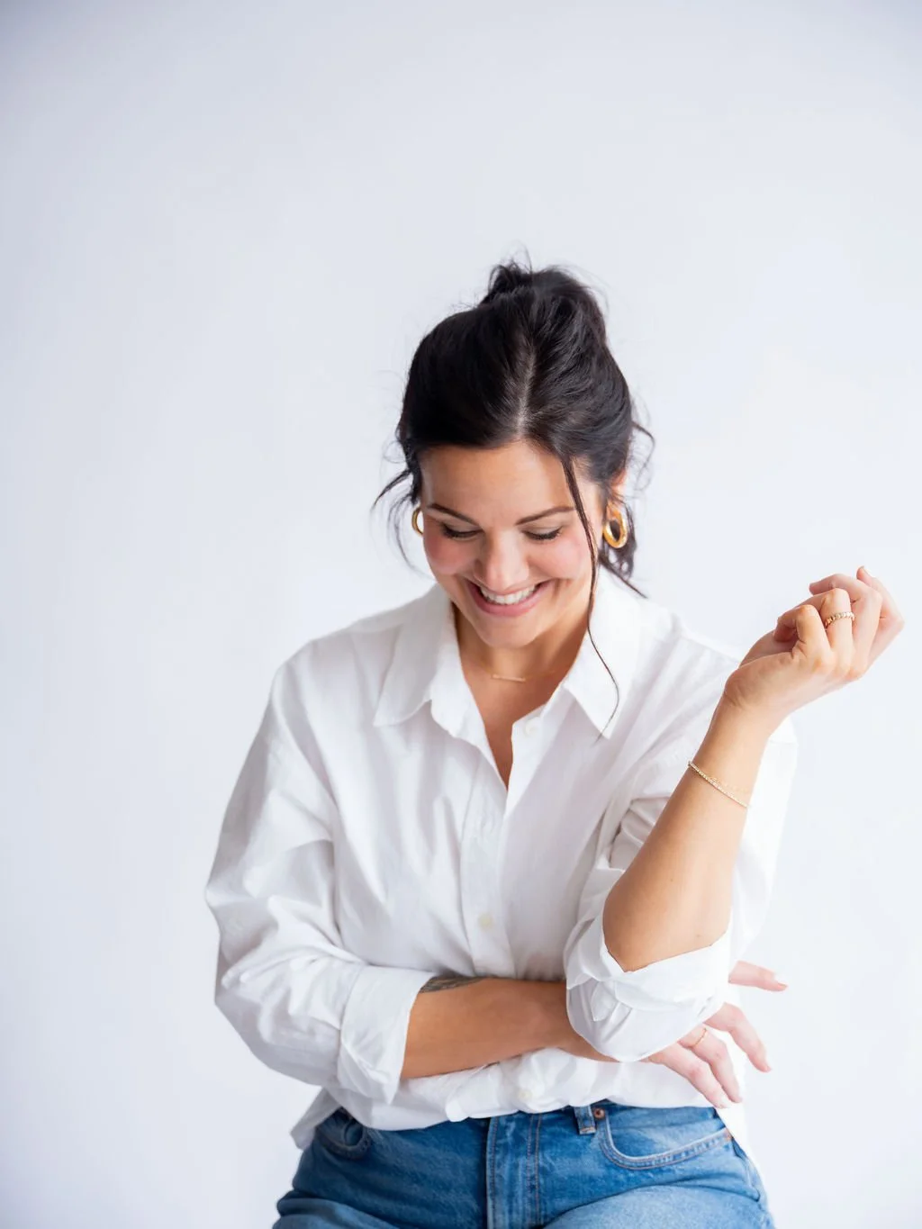 Katie Rollins So Good Designs woman white shirt by Jama Finney Photography