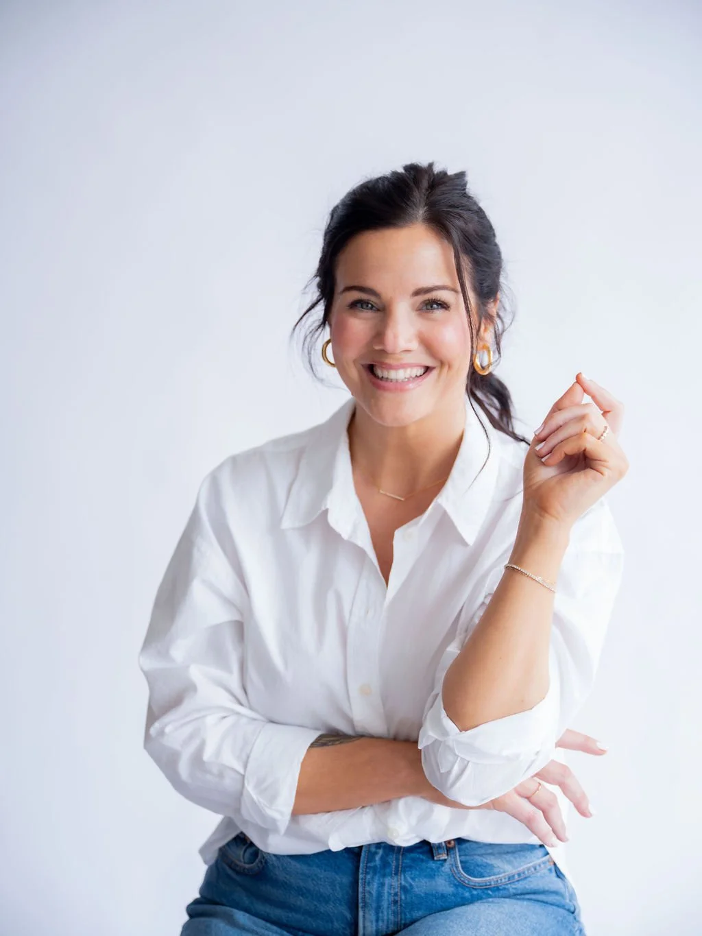 Katie Rollins So Good Designs woman white shirt by Jama Finney Photography
