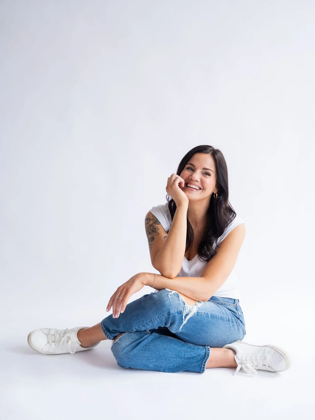 Katie Rollins So Good Designs woman white shirt by Jama Finney Photography