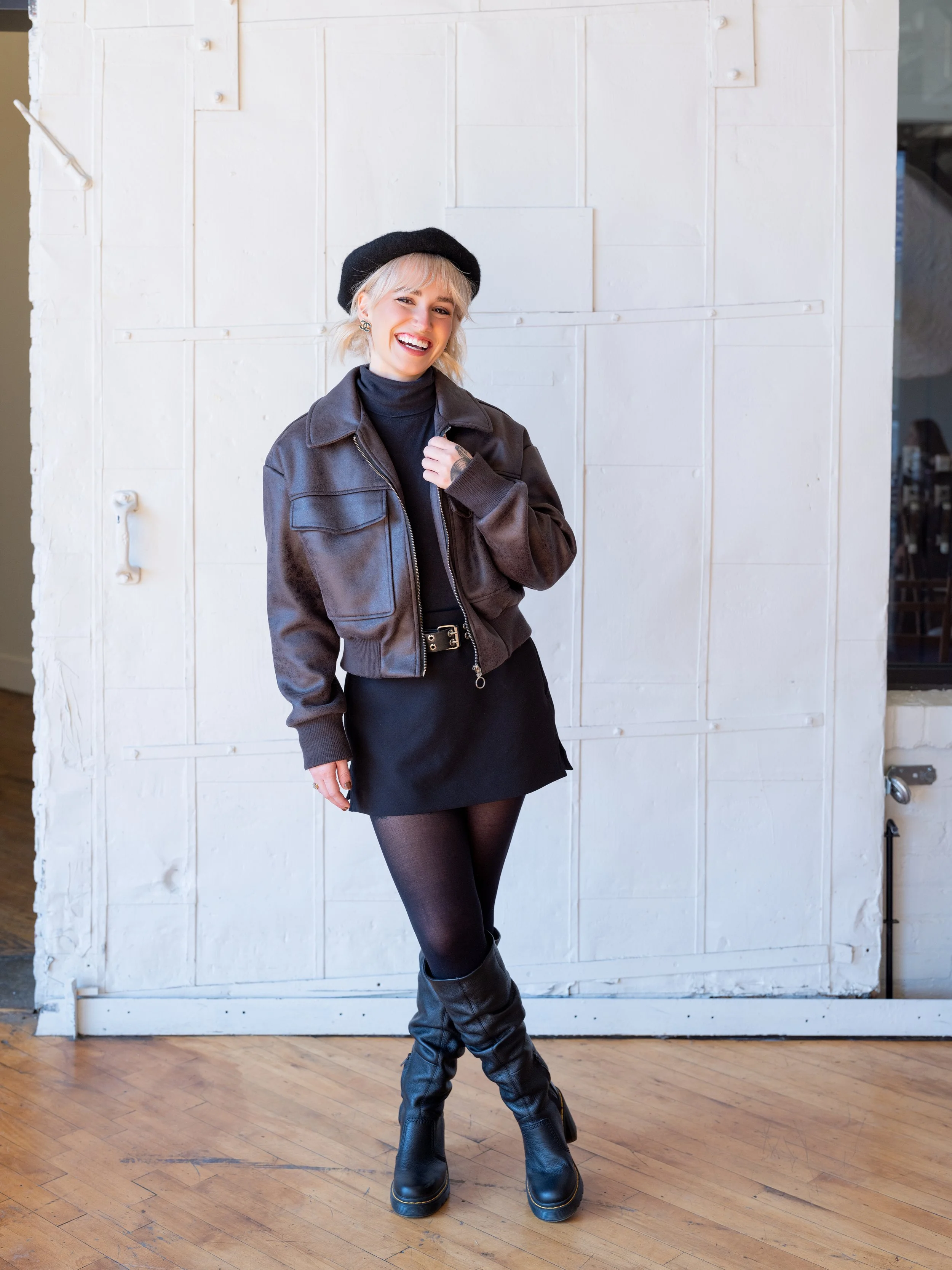 Confident editorial headshot of a professional stylist photographed by a Louisville branding photographer.