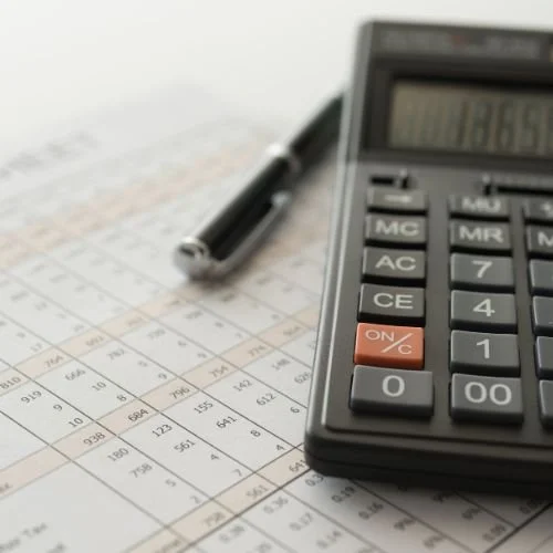 A calculator on a spreadsheet