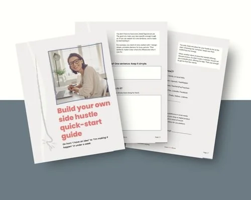 Build your side hustle quick start guide card
