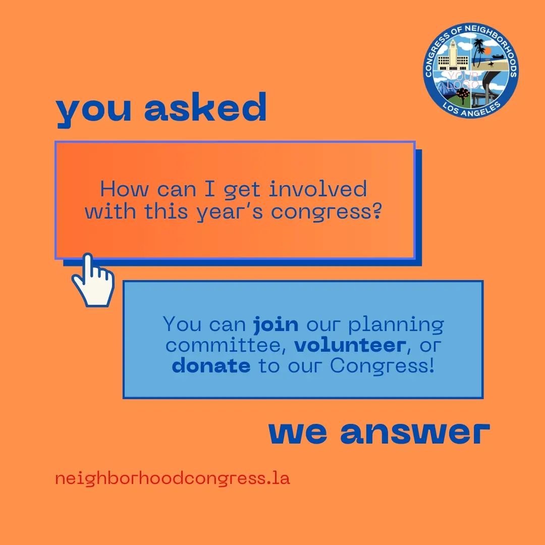 Got questions about this year's Congress of Neighborhoods?

We've got answers! 🤔 

Join us for our FAQ series every Friday where we'll dive into everything you need to know about the 2024 Congress of Neighborhoods. 

Stay tuned for updates and insig
