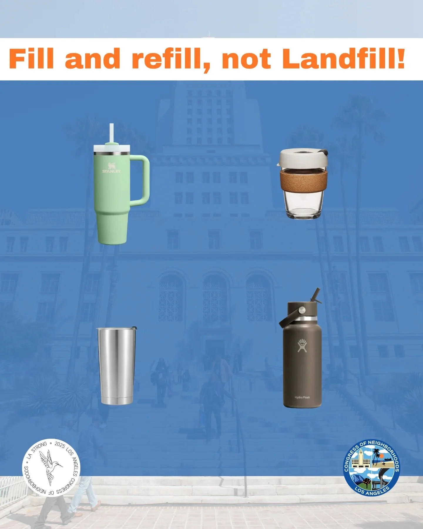 As we get ready for the 15th Annual Congress of Neighborhoods, let&rsquo;s keep sustainability front and center. 🌱

We&rsquo;re asking all attendees to bring their reusable water bottles and coffee mugs to take advantage of our refill stations and h