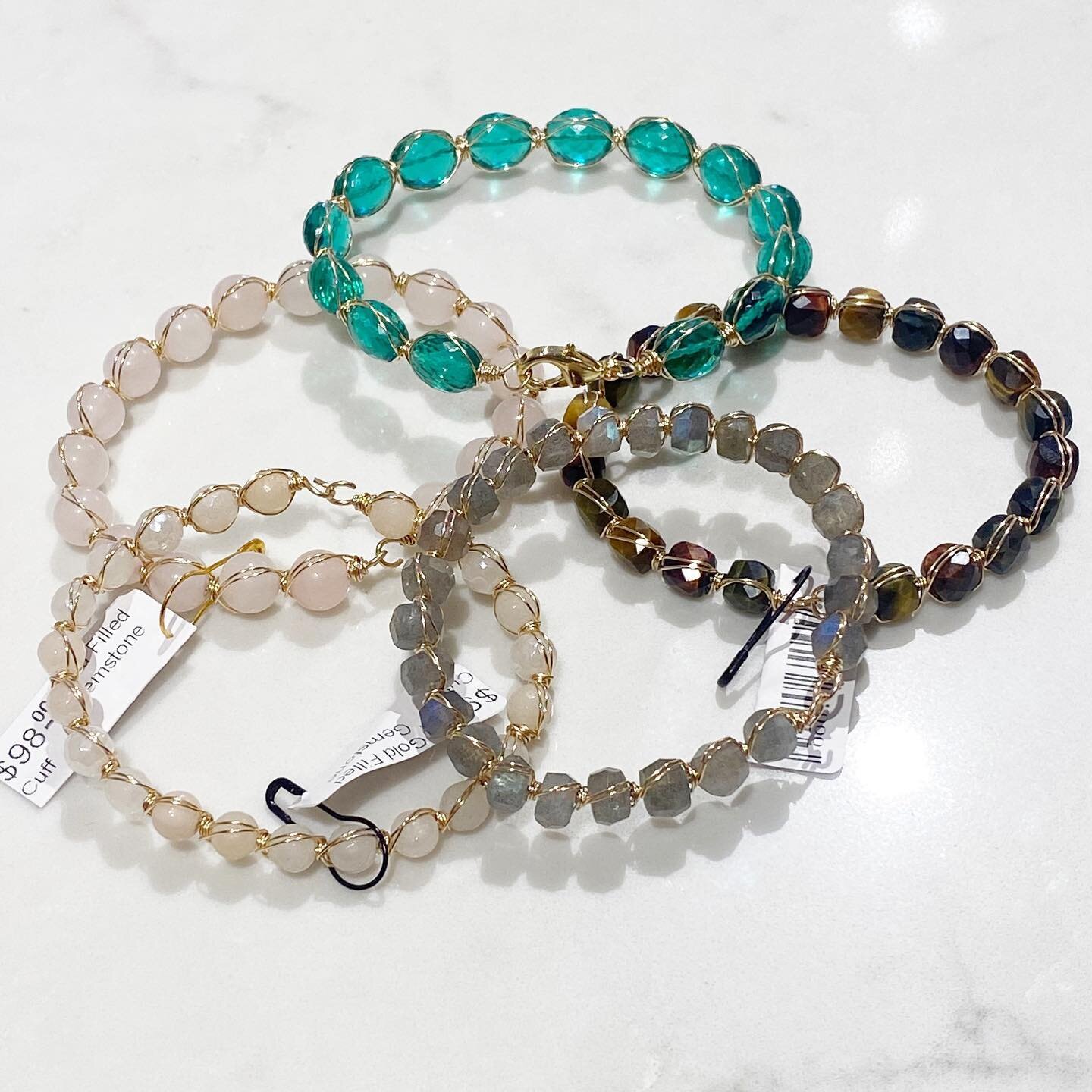 New #handmade gemstone cuffs. These are made @bymaynashville from scratch and available in 14k gold fill or sterling silver. Have a favorite stone?? May can make it for you with that stone. These are completely customizable! #handmadejewelry #jewelry