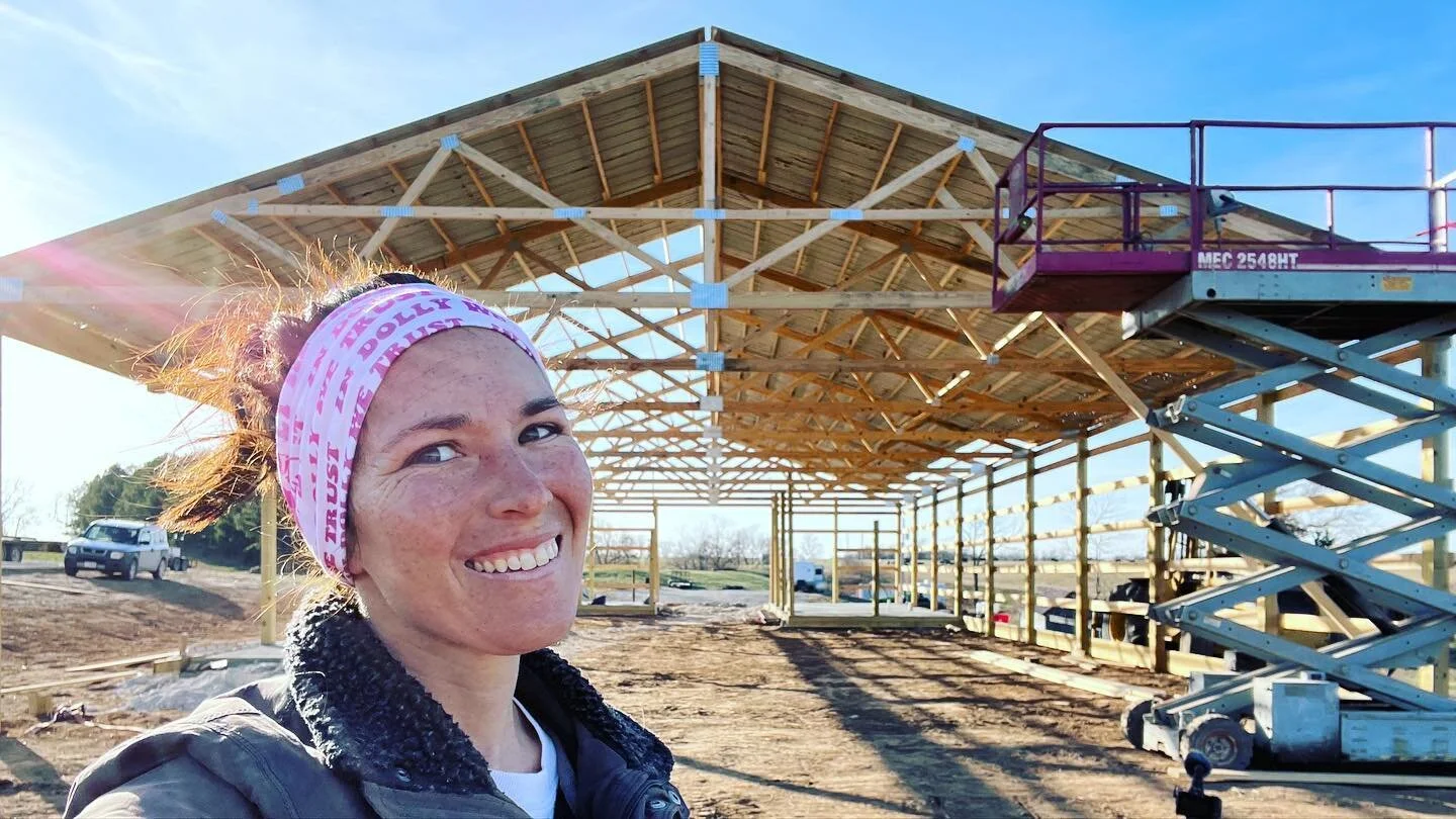 Gah!!!! 

The BARN has a ROOF!!! 

My heart is content &amp; I didn&rsquo;t even have to climb up there (afraid of heights!!! - if I had too&hellip; I would of put my big girl pants on and done it. But thank the Good Lord.. I didn&rsquo;t!!) 

🔨 

J
