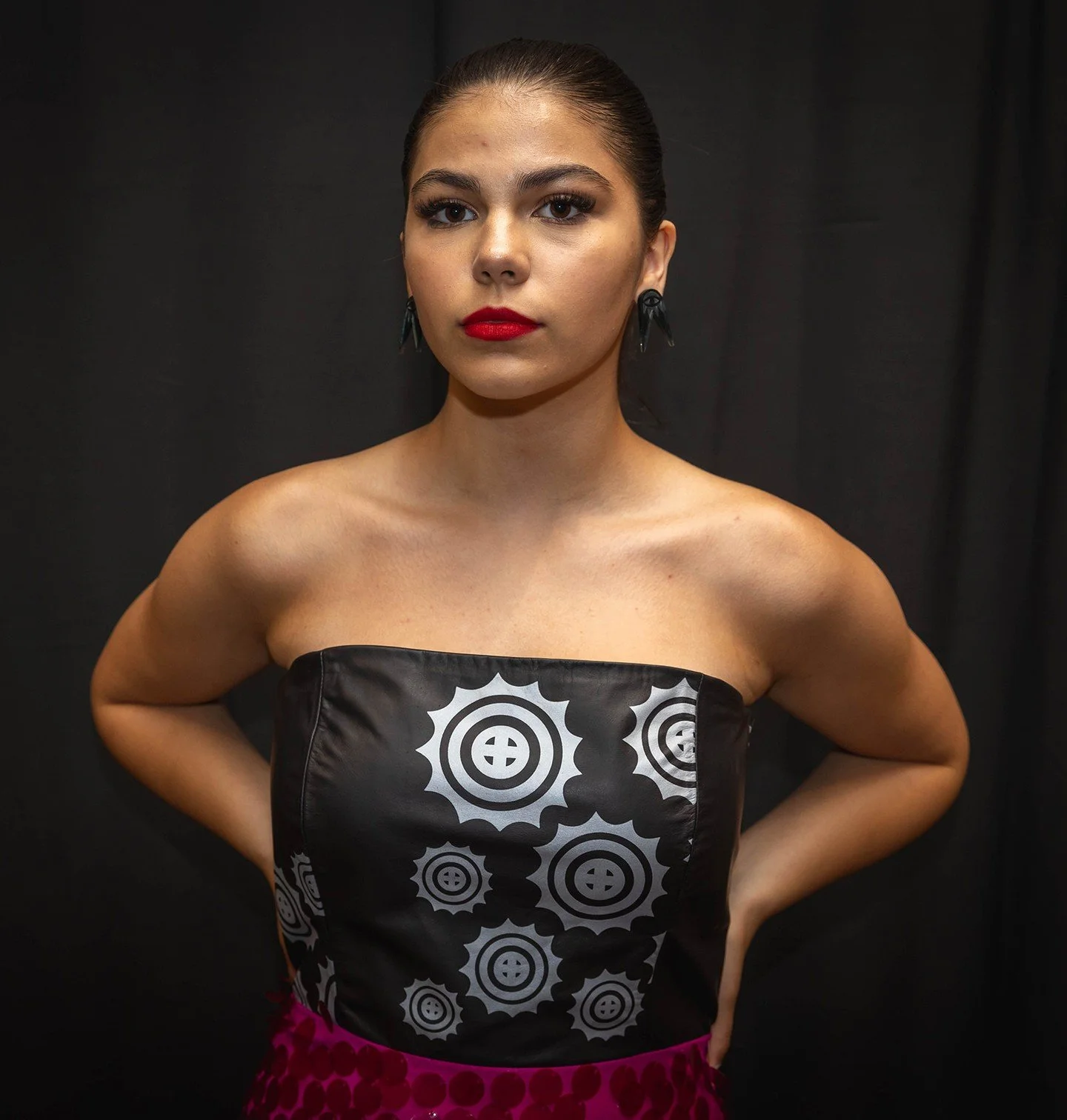 Shining in a one-of-a-kind sequined dress at the Empowered Indigenous Fashion Show ✨🌟⁠
⁠
Photo: @comanche_mike⁠
⁠
@toineetapipestem⁠
.⁠
#fashionshow #mvskoke #indigenous #muscogee #indigenousfashion #indigenousart #nativepride #indigenouswomen #nati