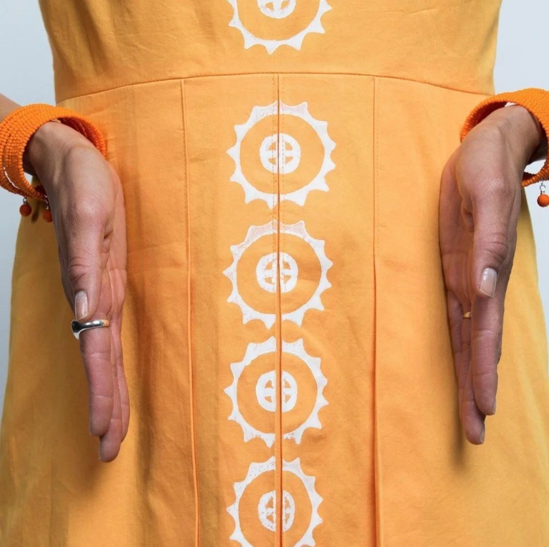 Block-printed Sun Circles on cotton, the perfect late summer vibe ✨️⁠
.⁠
.⁠
.⁠
#suncircle #nativeart #mvskoke #buynative #muscogee #indigenous #shopsmall #indigenousart #indigenouswomen #indigenousfashion⁠