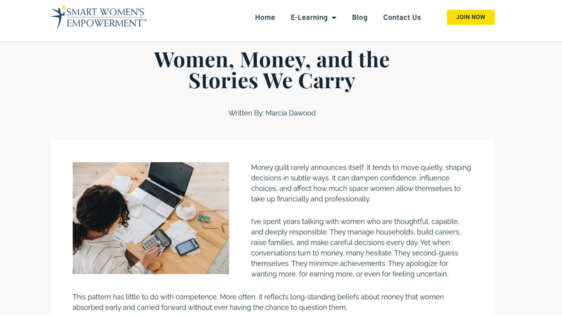 Women, Money, and the Stories We Carry by Marcia Dawood - Smart Women Ezine