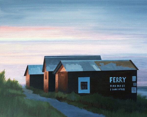 Ferry Huts - Dusk 40.6 x 50.8 oil on canvas click here for enquiries