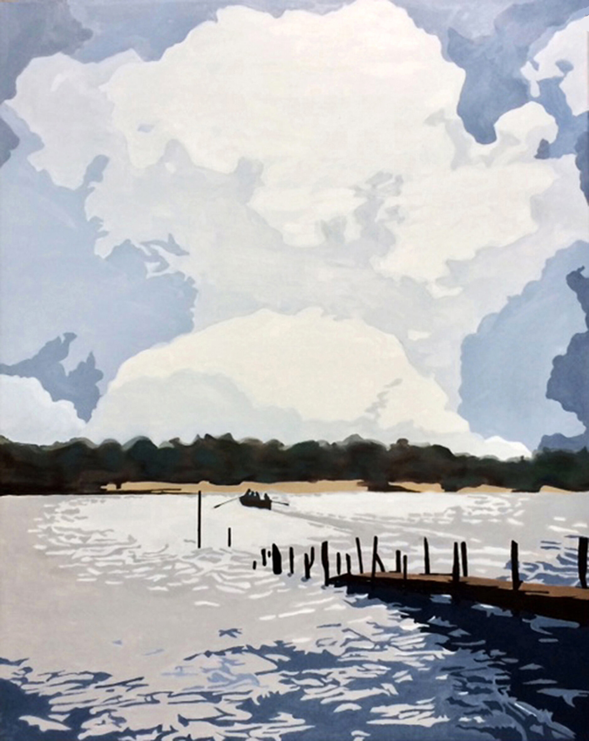 Walberswick Ferry 76 x 61 oil on canvas click here for enquiries
