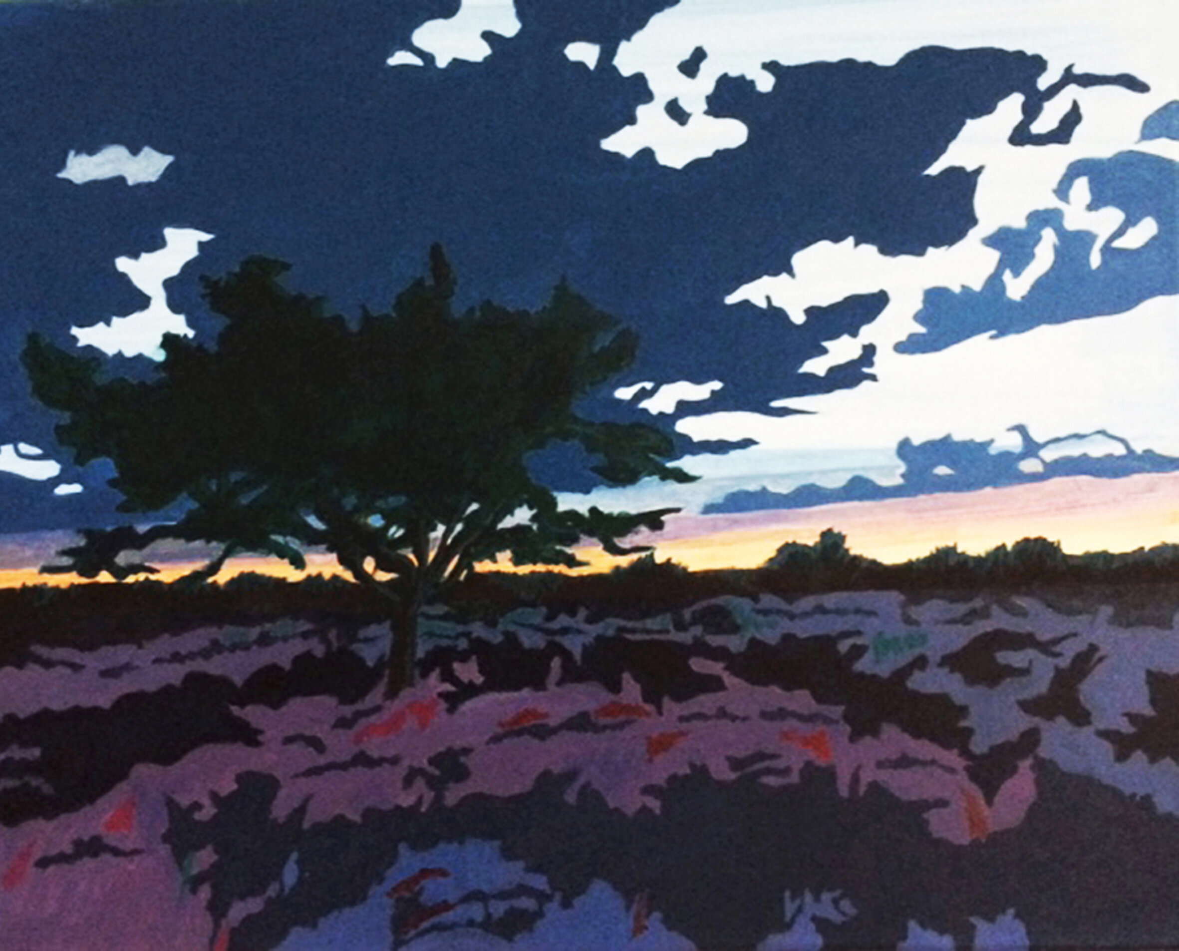 Heath Sunset 40.6 x 50.8 acrylic on canvas click here for enquiries