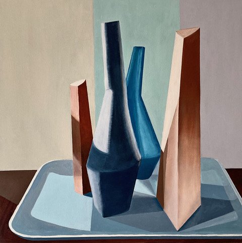  Tribute to Caroline Grey - Ceramic Forms 2 60 x 60 oil on canvas   click here for enquiries  