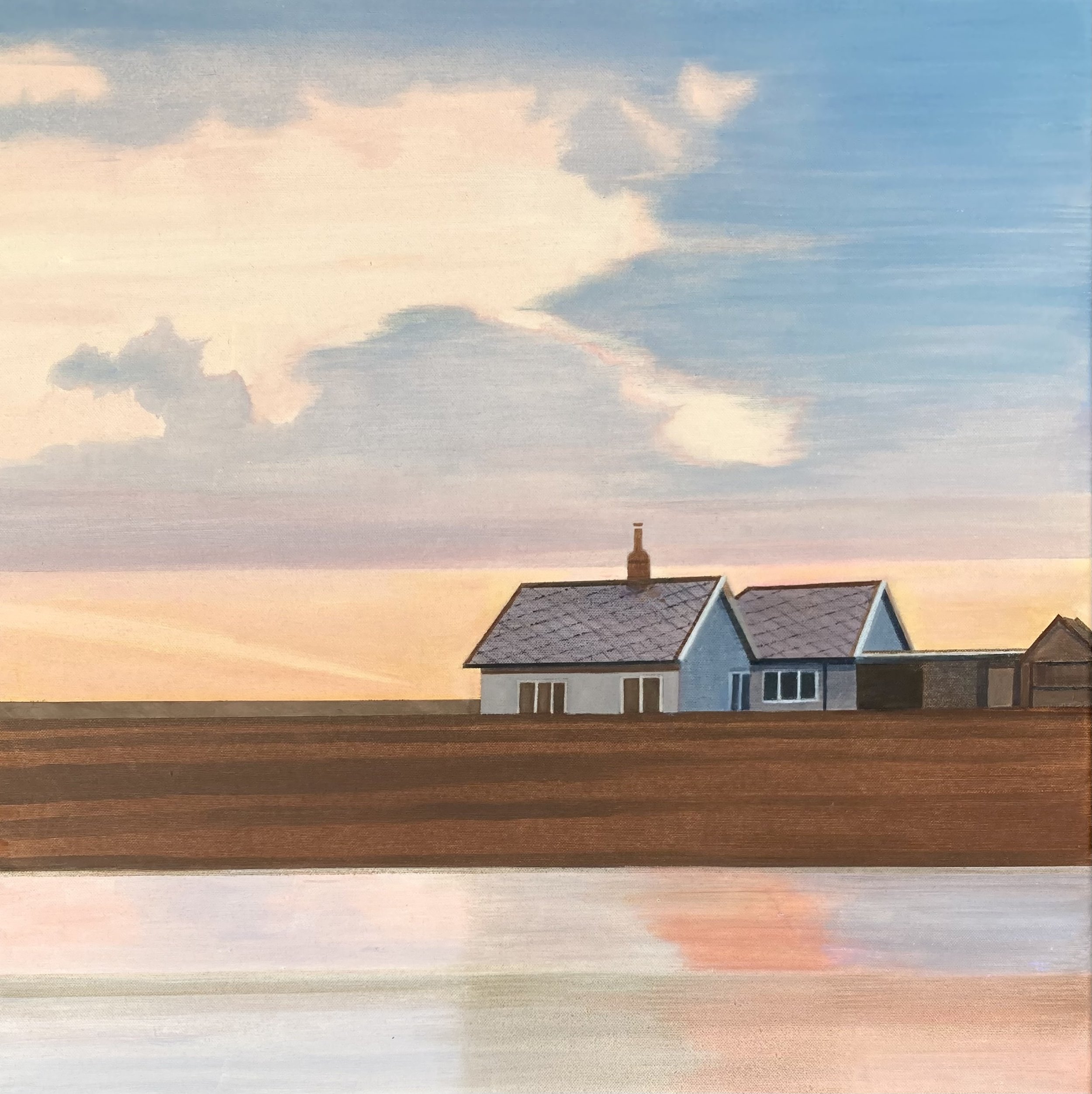  Sunrise - Shingle Street&nbsp; 60cm x 60cm Oil on canvas   click here for enquiries  