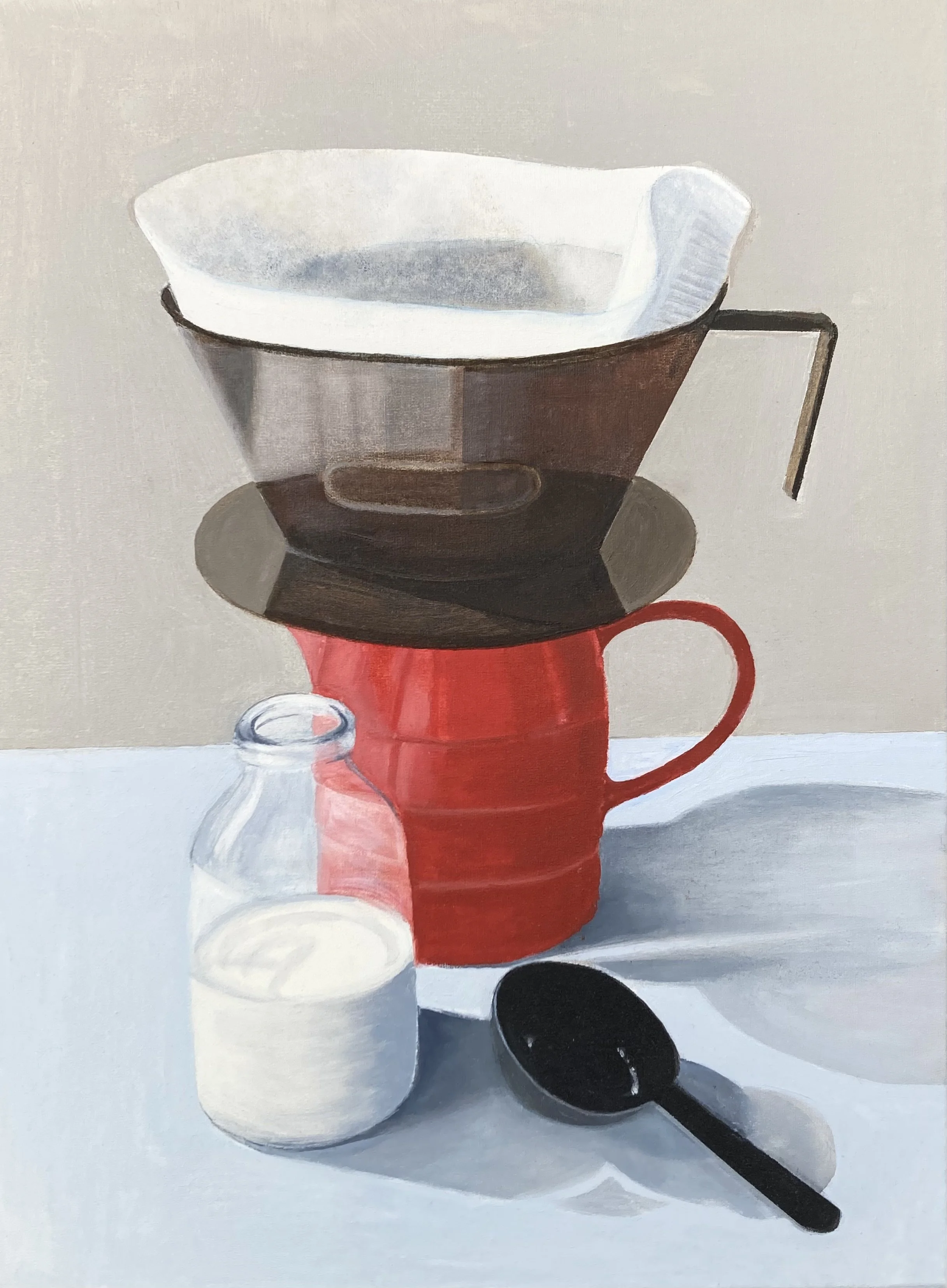  Coffee Filter and Spoon 30cm x 40.5cm Oil on canvas   click here for enquiries  