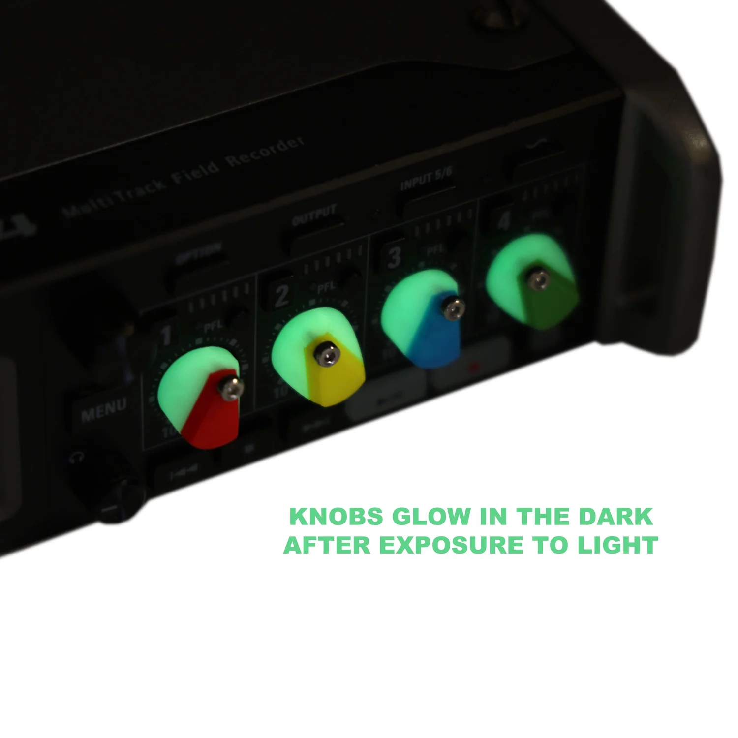 Zoom F4 Glow / Colored Fader Knobs - Set of 7 — Bioluminous