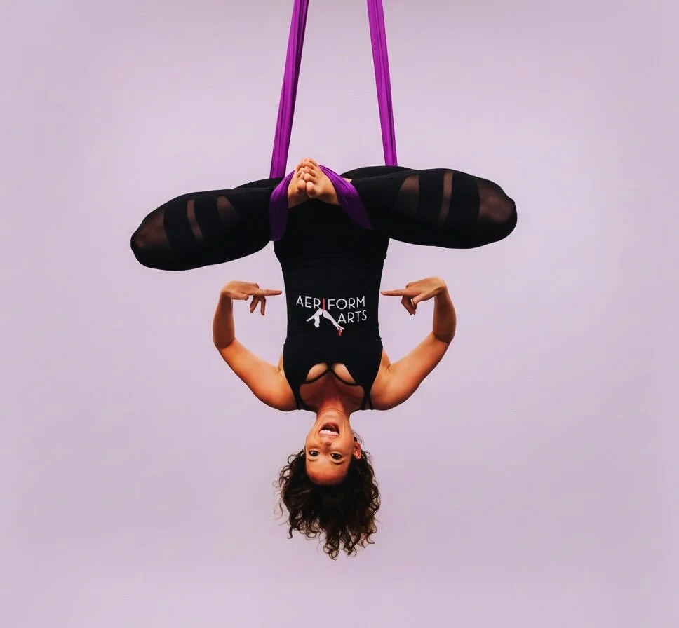 Reset, refresh &amp; reaffirm your intentions for the week with @mithraalavi in Aerial Yoga - Monday Nights at 6pm starting June 1st💕