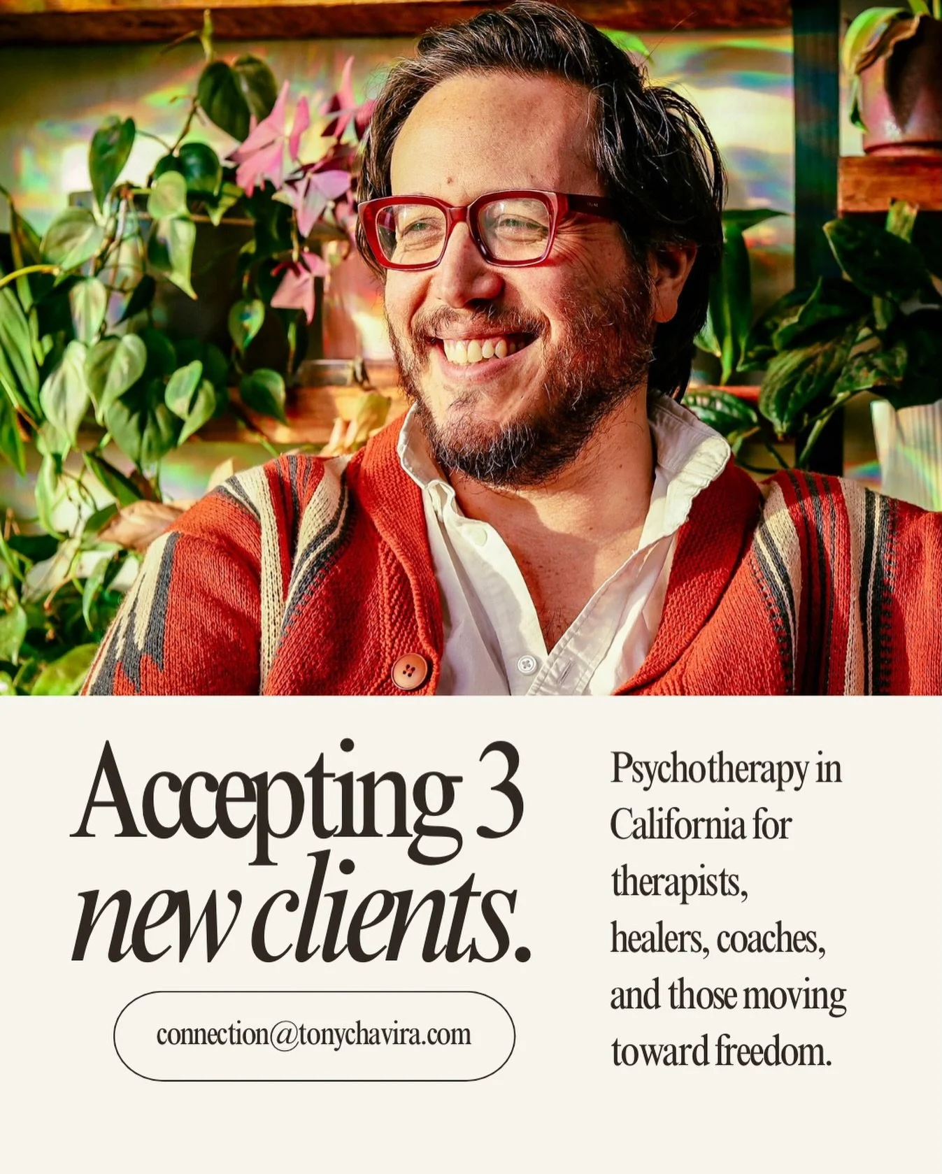 It&rsquo;s been a while and I&rsquo;ve reduced my client load quite a lot in the past months explicitly to be a more present and loving father and husband. After conversations with my wife Jessica @purplecouchtherapy I&rsquo;ve decided to open a few 