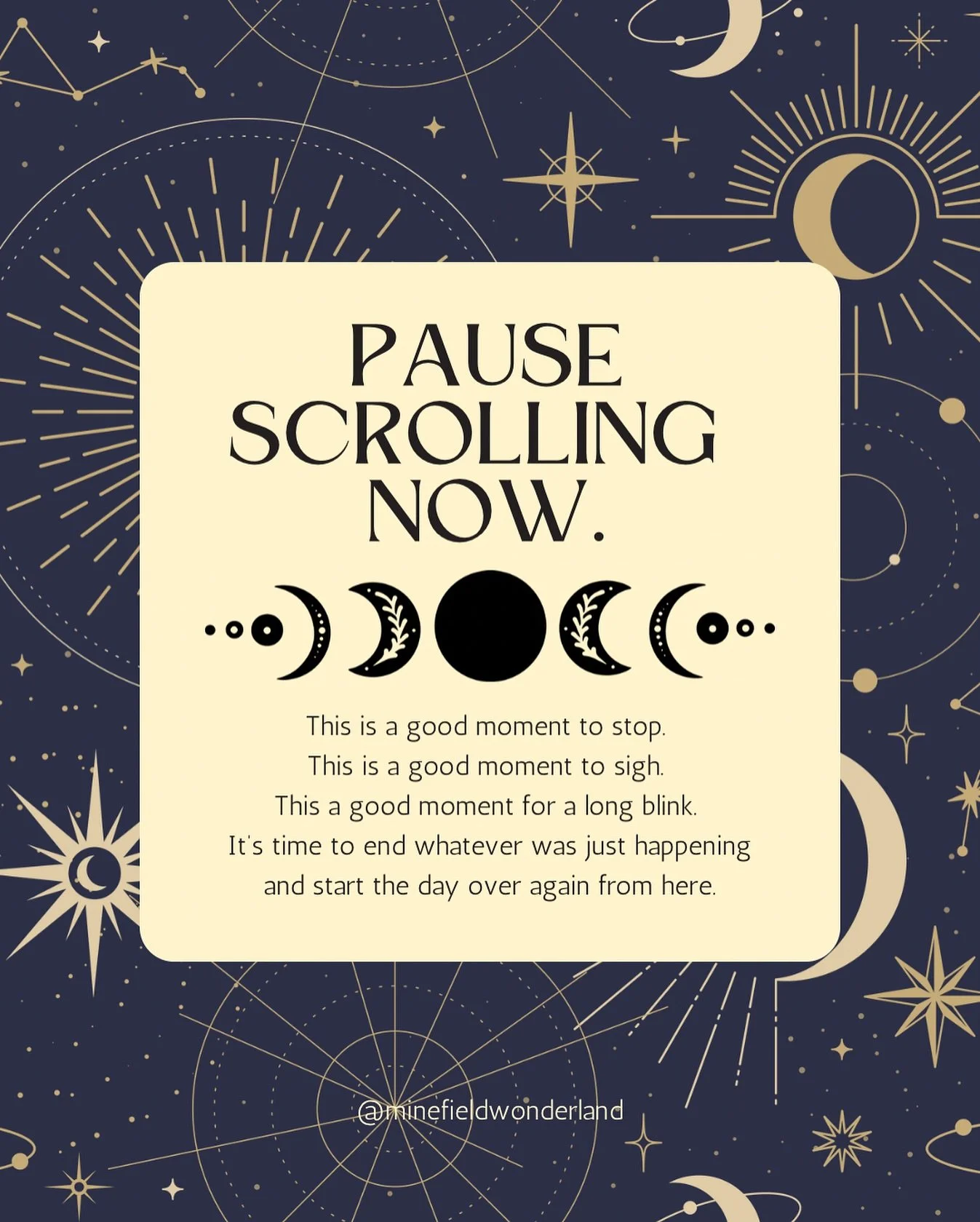 I know you&rsquo;re moving quickly. It&rsquo;s OK to stop now. That was the speed capitalism demands from us. And that part of the day can be over now. We can start again slowly, with a focus now on what we need to feel stable and secure.