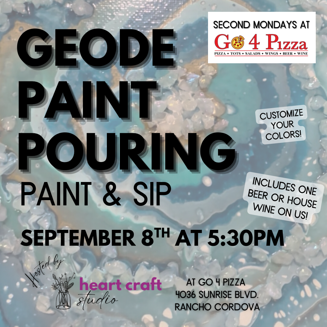GEODE PAINT POURING PAINT & SIP AT GO 4 PIZZA