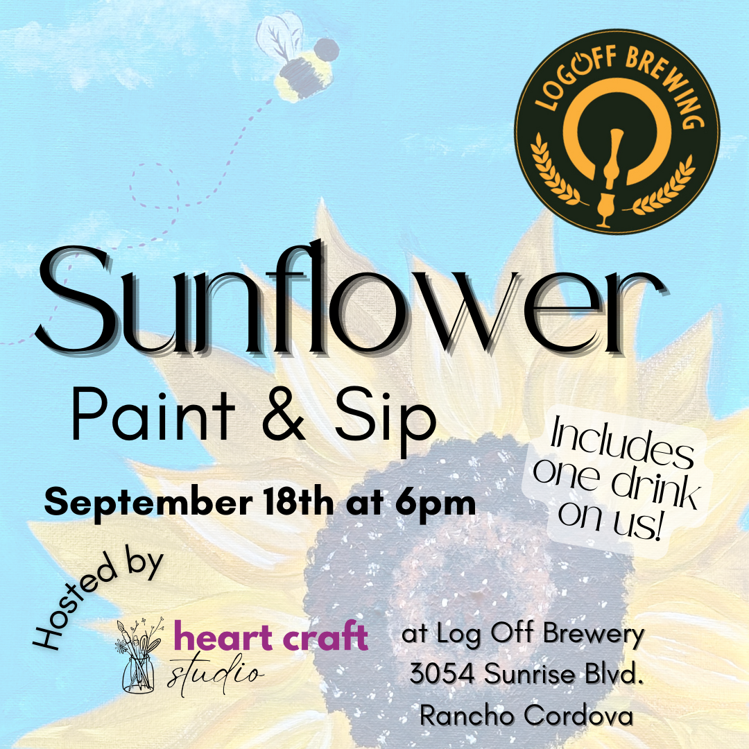 SUNFLOWER PAINT & SIP AT LOG OFF