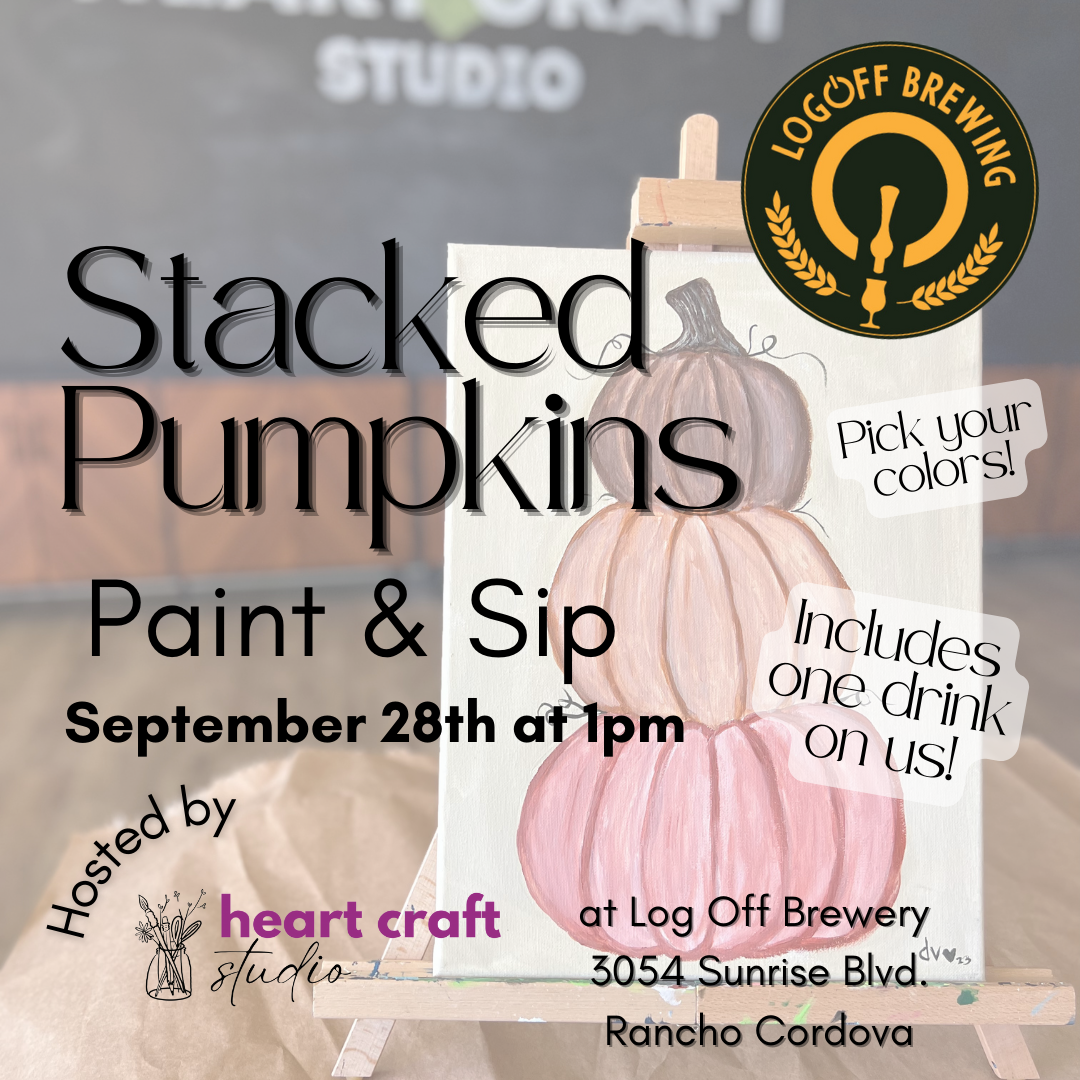 STACKED PUMPKINS PAINT & SIP AT LOG OFF