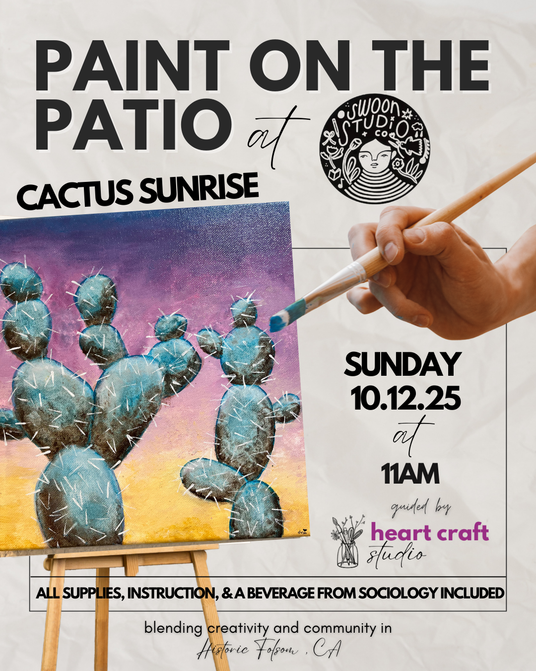 PAINT ON THE PATIO AT SWOON STUDIO: CACTUS SUNRISE