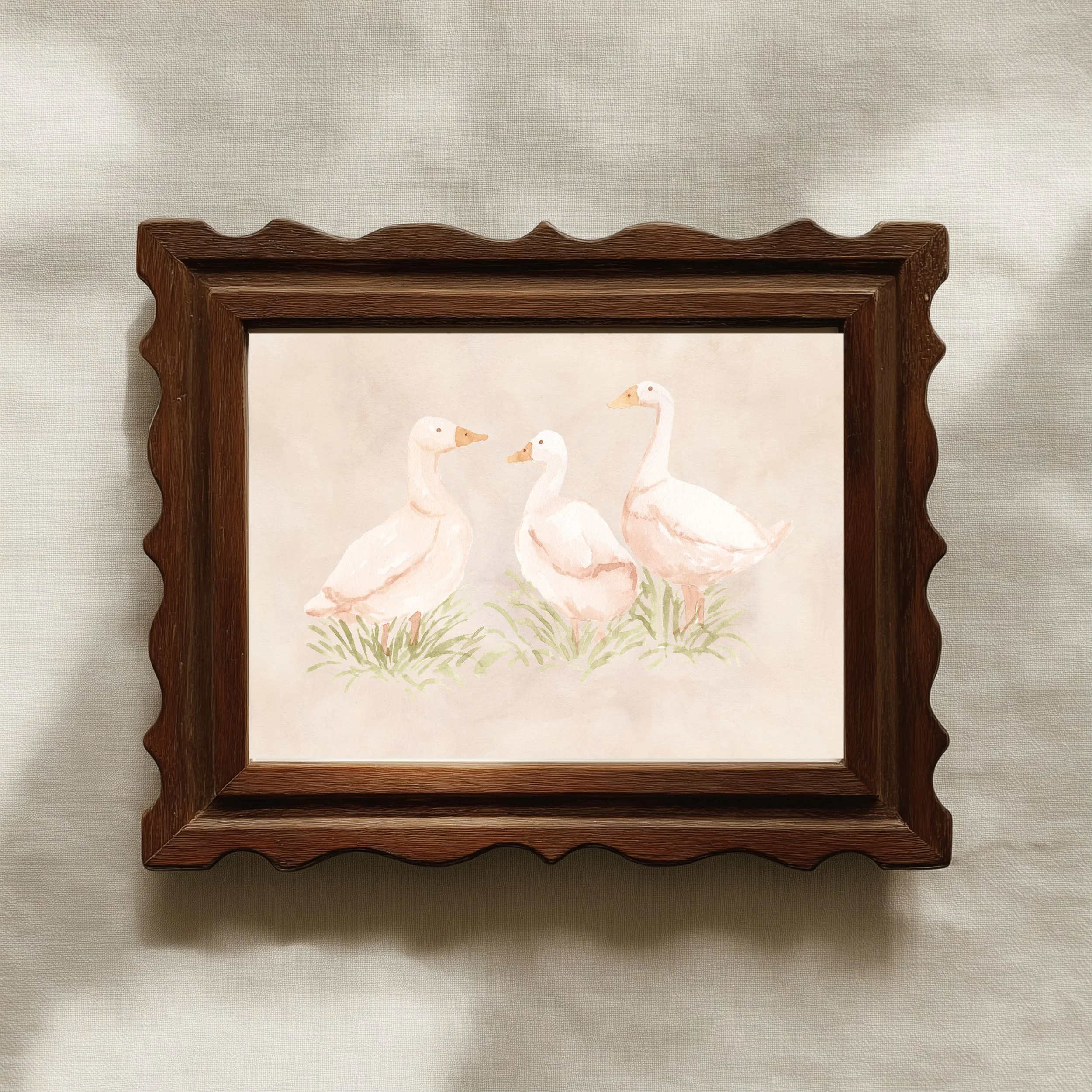 Three Geese Woodland Mini - Print